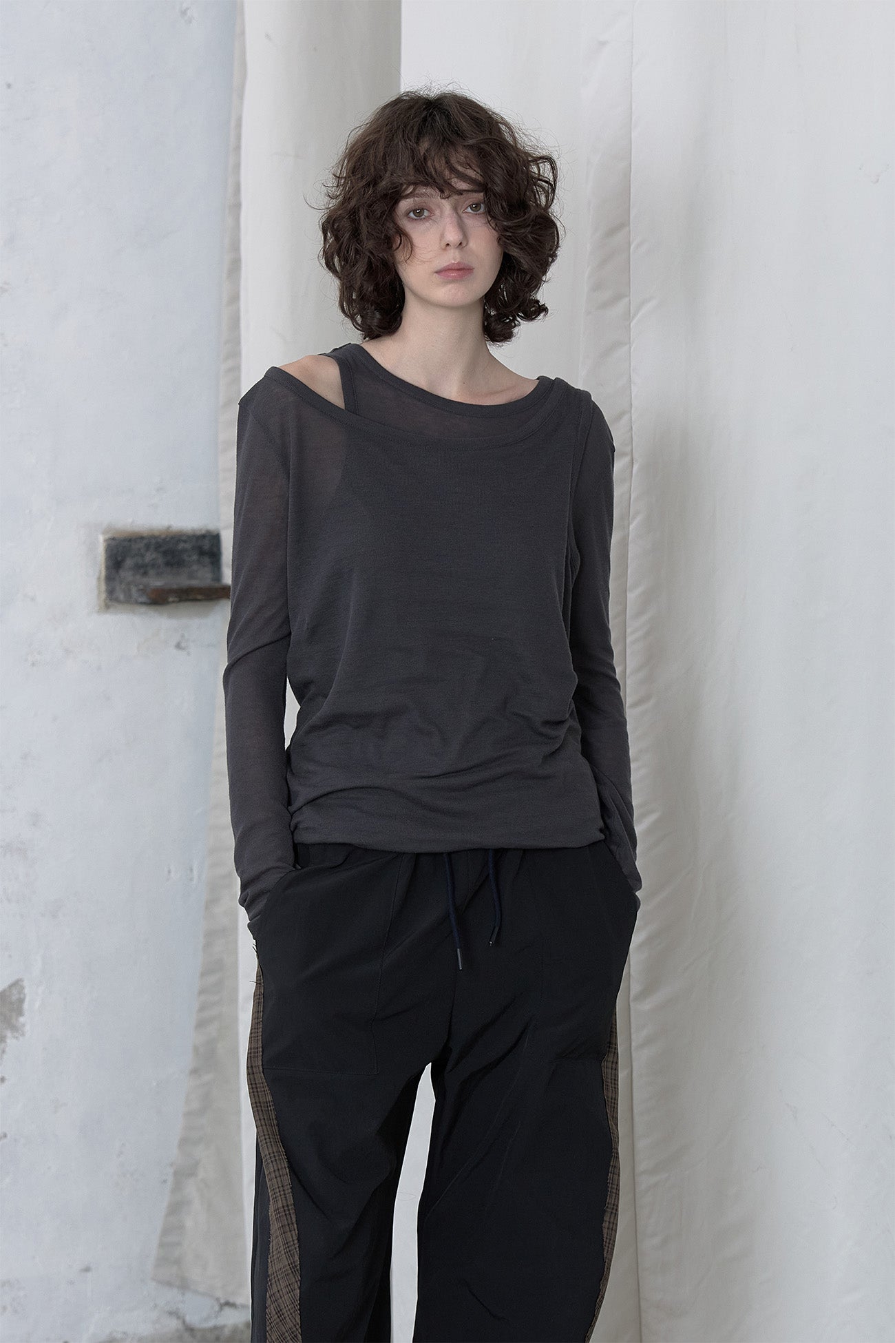 Deinet - Layered Long Sleeve (Charcoal) product image 7 | TRAB K-Fashion Australia