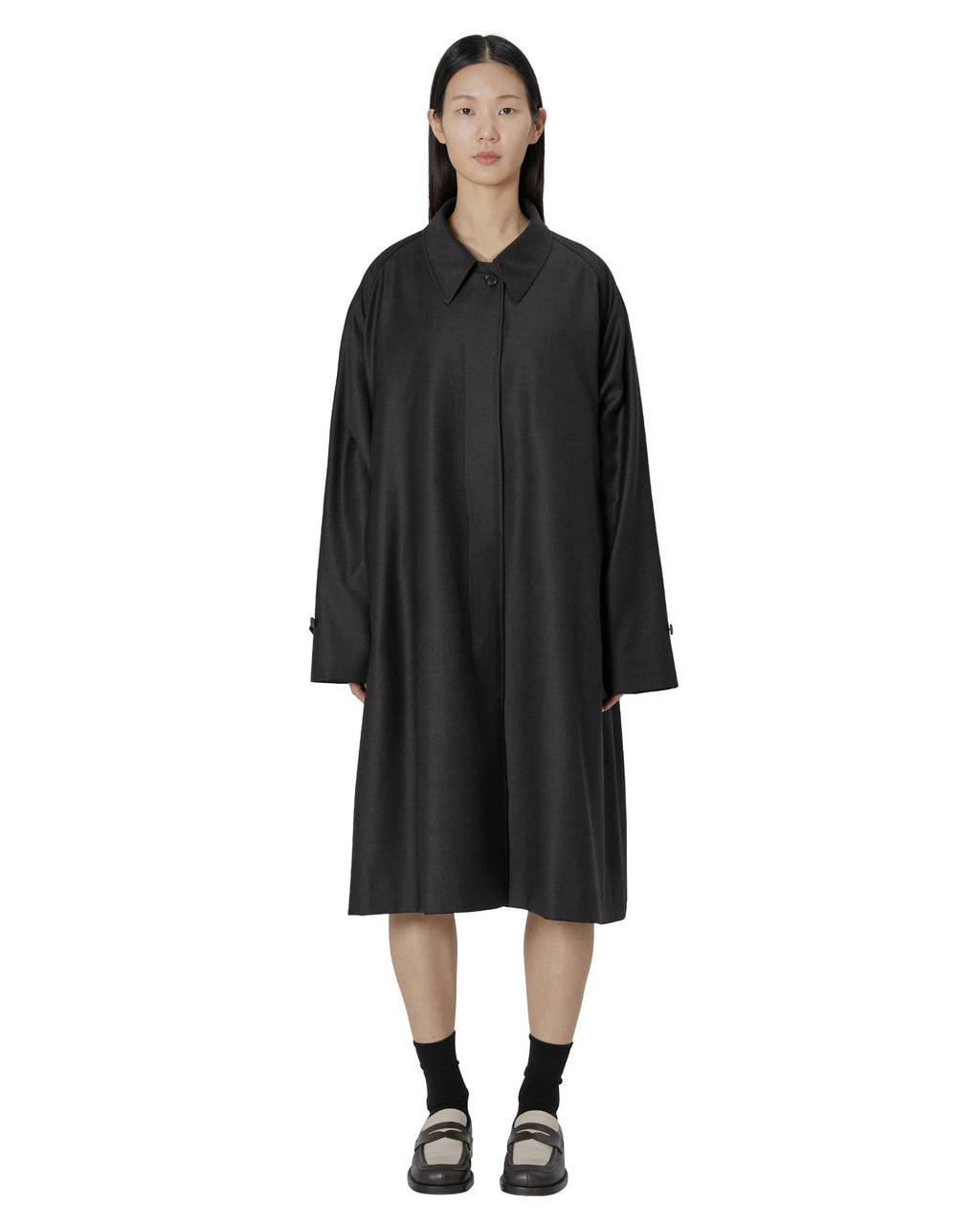 Brownyard - Wool Balmacaan Coat (Charcoal) product image 1 | TRAB K-Fashion Australia