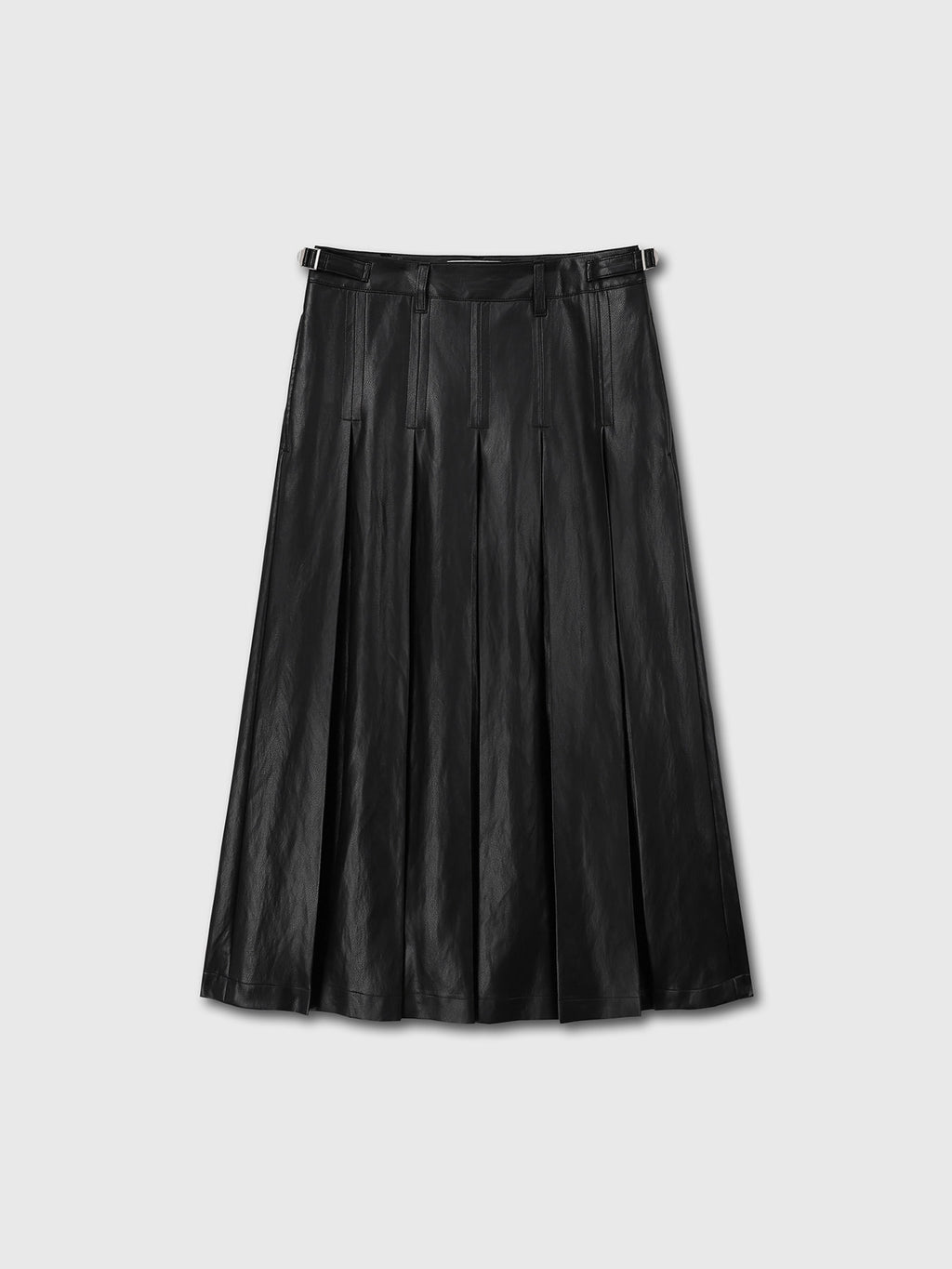 Tonywack - Faux Leather Pleated Midi Skirt (Black) product image 7 | TRAB K-Fashion Australia