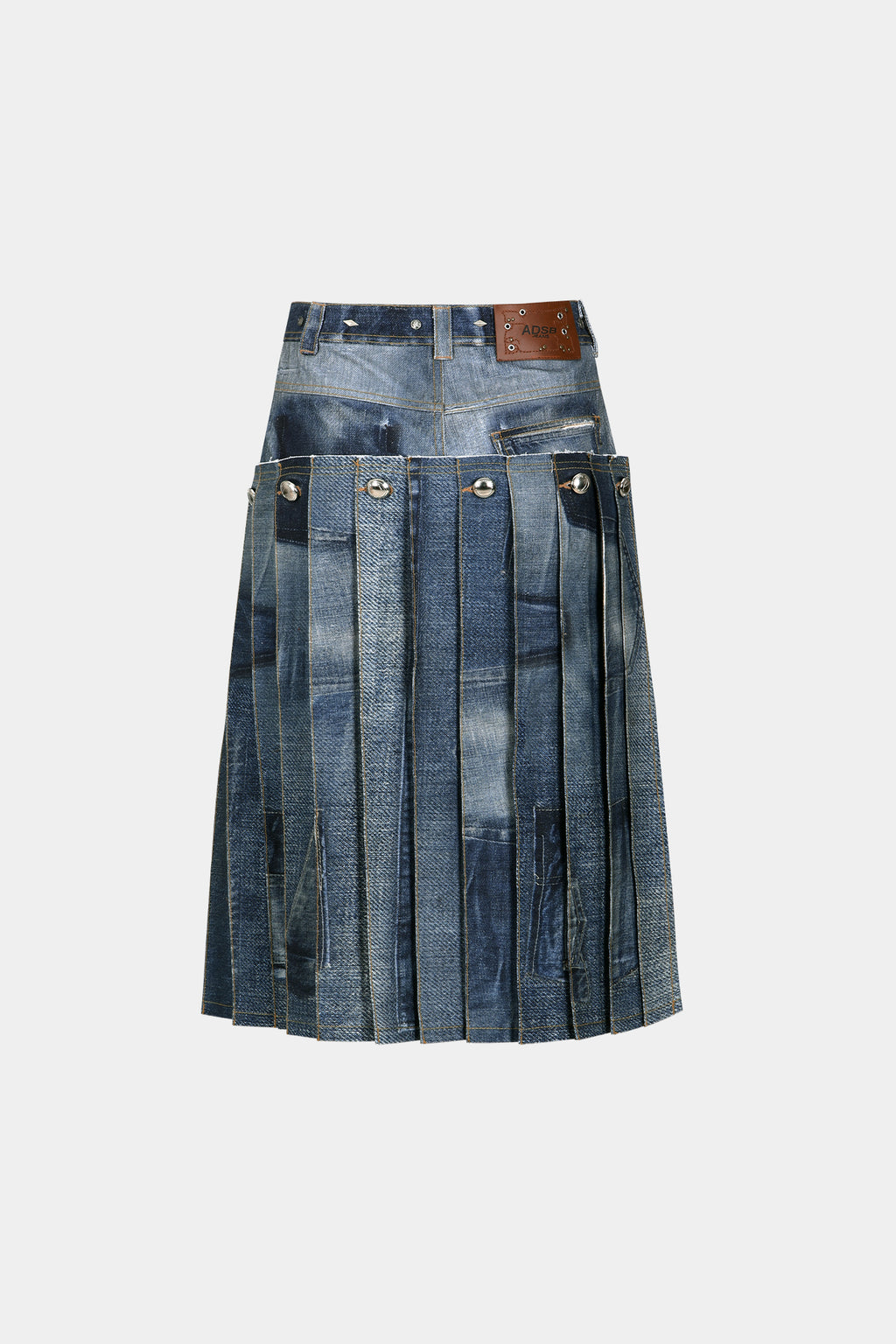 Andersson Bell - Denim Trompe L`oeil Pleats Long Skirt (Blue) product image 9 | TRAB K-Fashion Australia