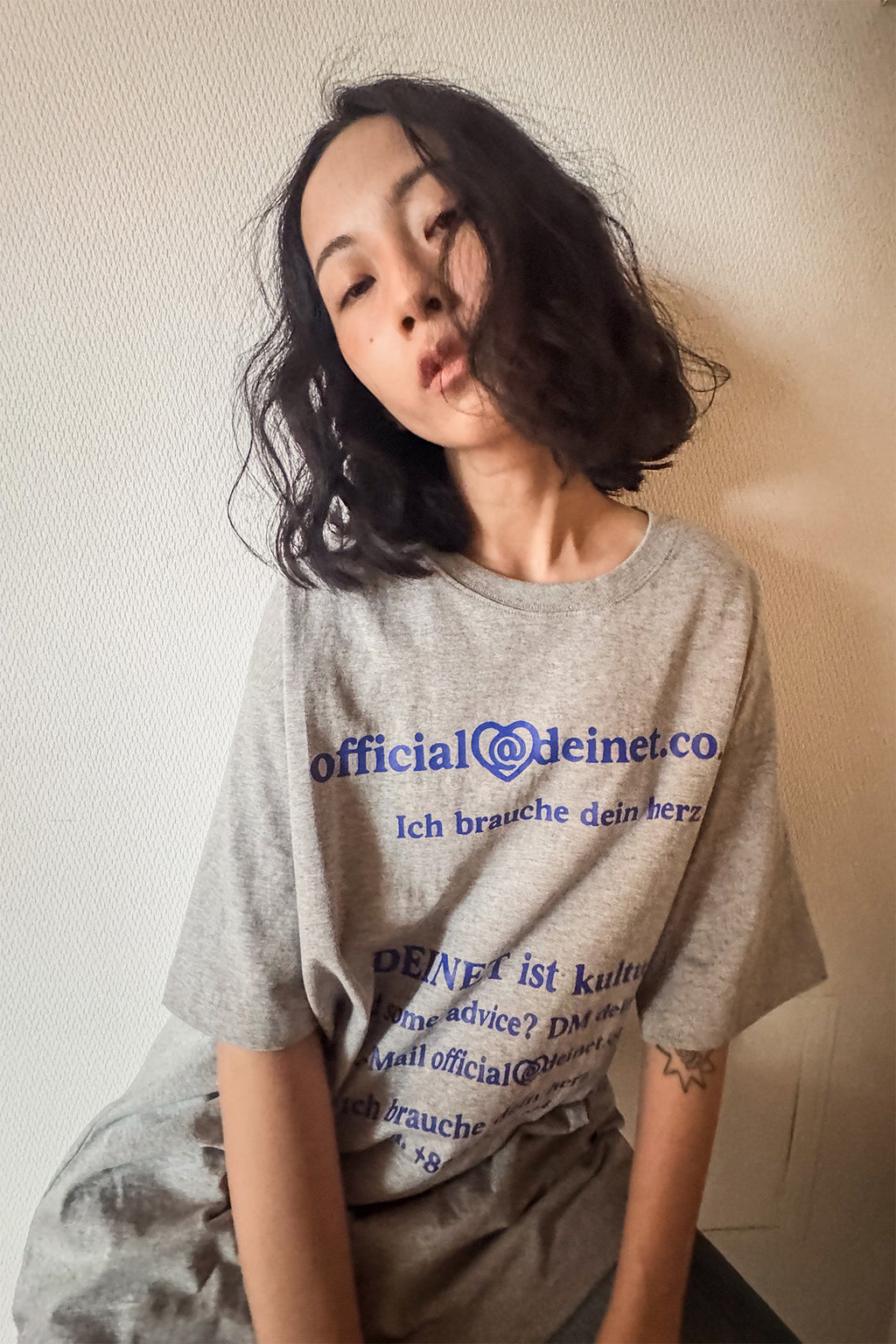 Deinet - Lettering Graphic Oversized T-Shirt (Melange Grey) product image 9 | TRAB K-Fashion Australia