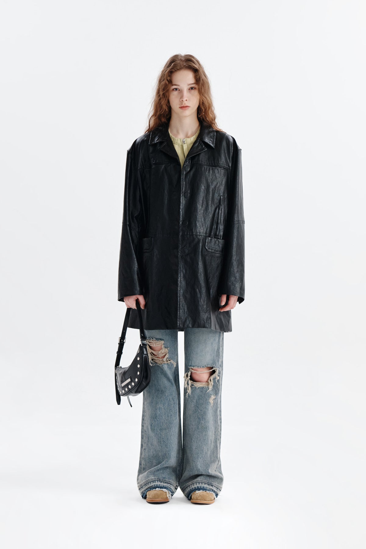 Matin Kim - Semi Boots Cut Damage Denim Pants (Light Blue) product image 5 | TRAB K-Fashion Australia