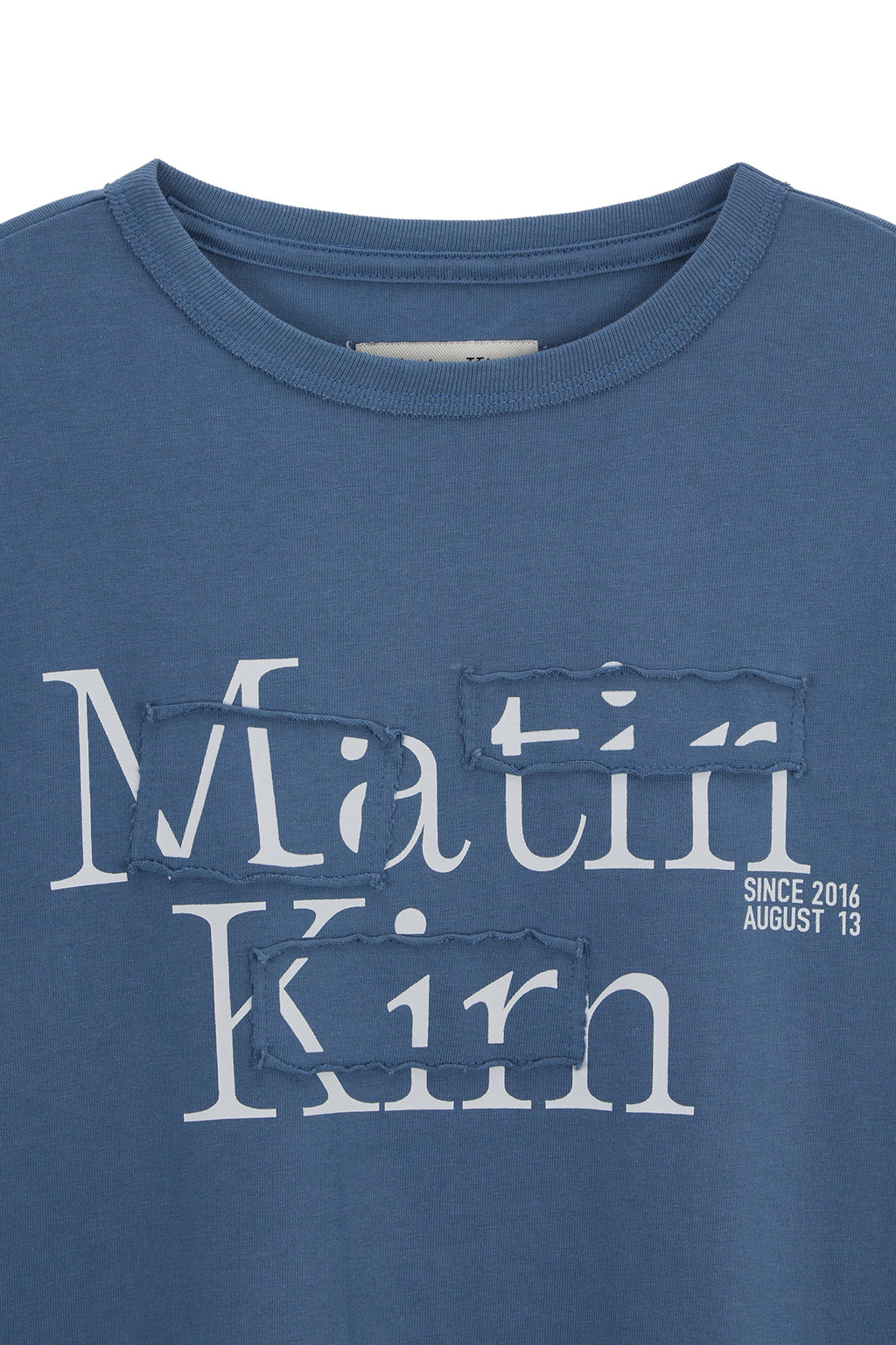 Matin Kim - Patch Graphic Long Sleeve Top (Smoke Blue) product image 3 | TRAB K-Fashion Australia