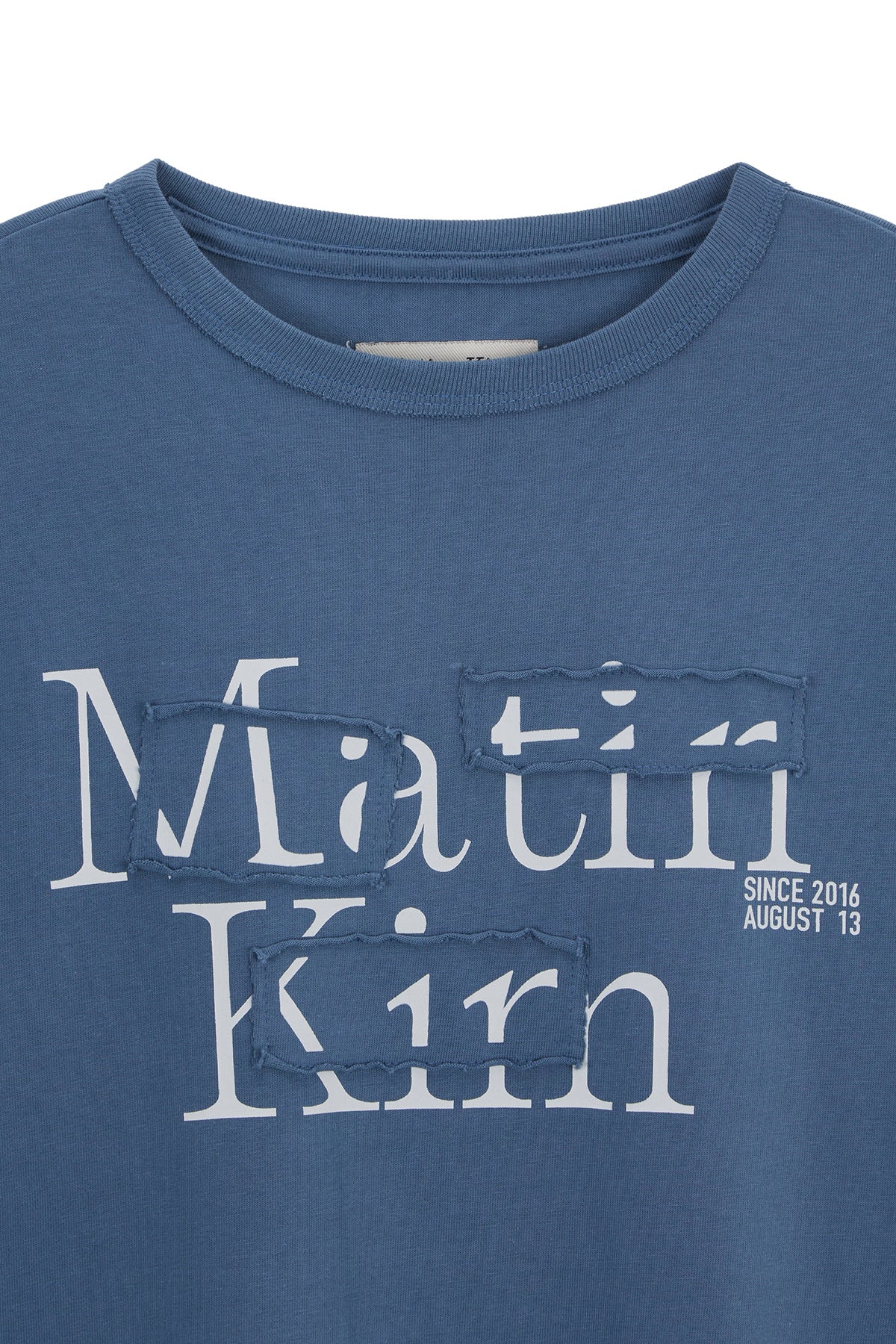 Matin Kim - Patch Graphic Long Sleeve Top (Smoke Blue) product image 3 | TRAB K-Fashion Australia