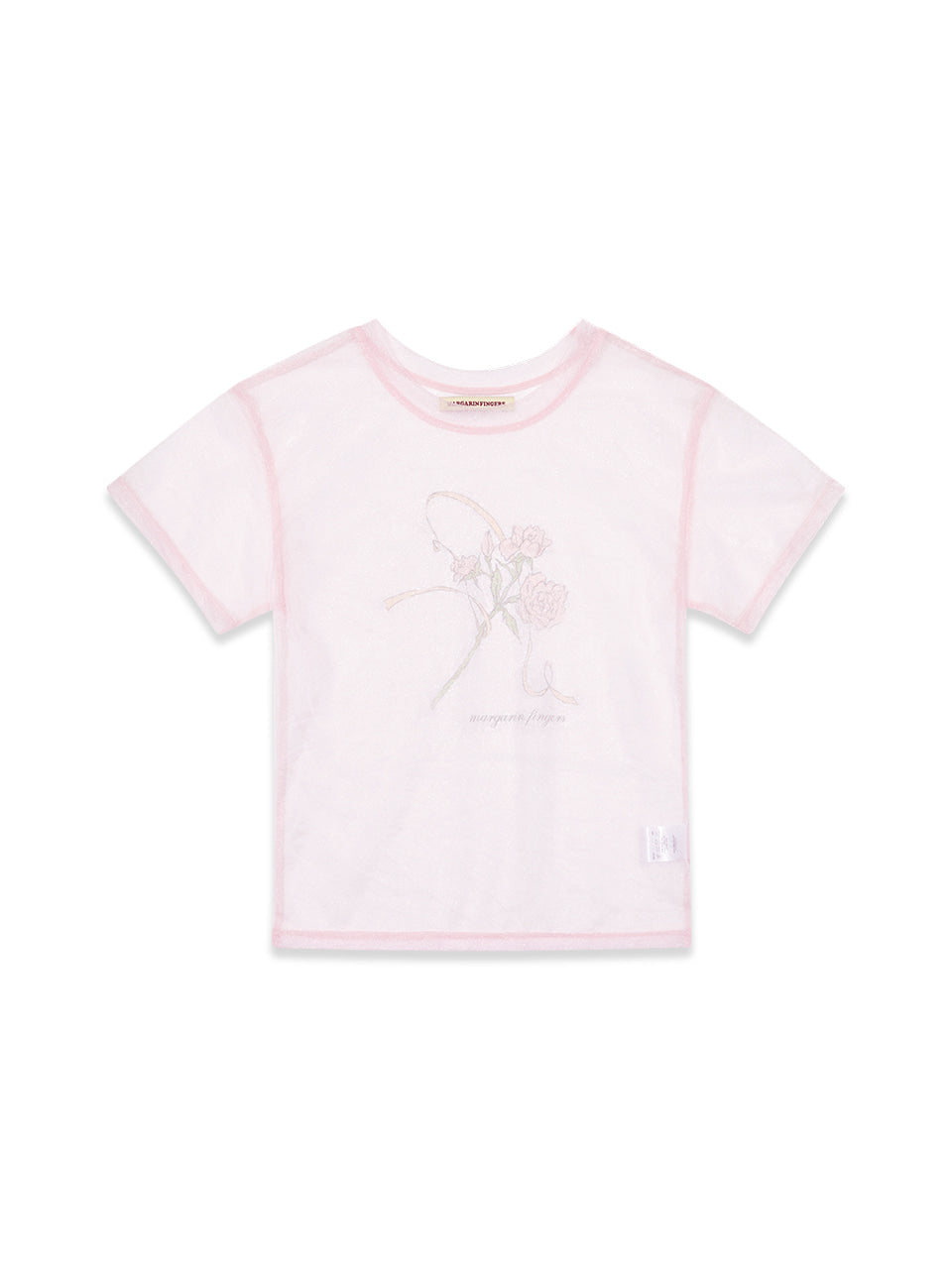 Margarin Fingers - Rose Mesh T-Shirt (Light Pink) product image 2 | TRAB K-Fashion Australia