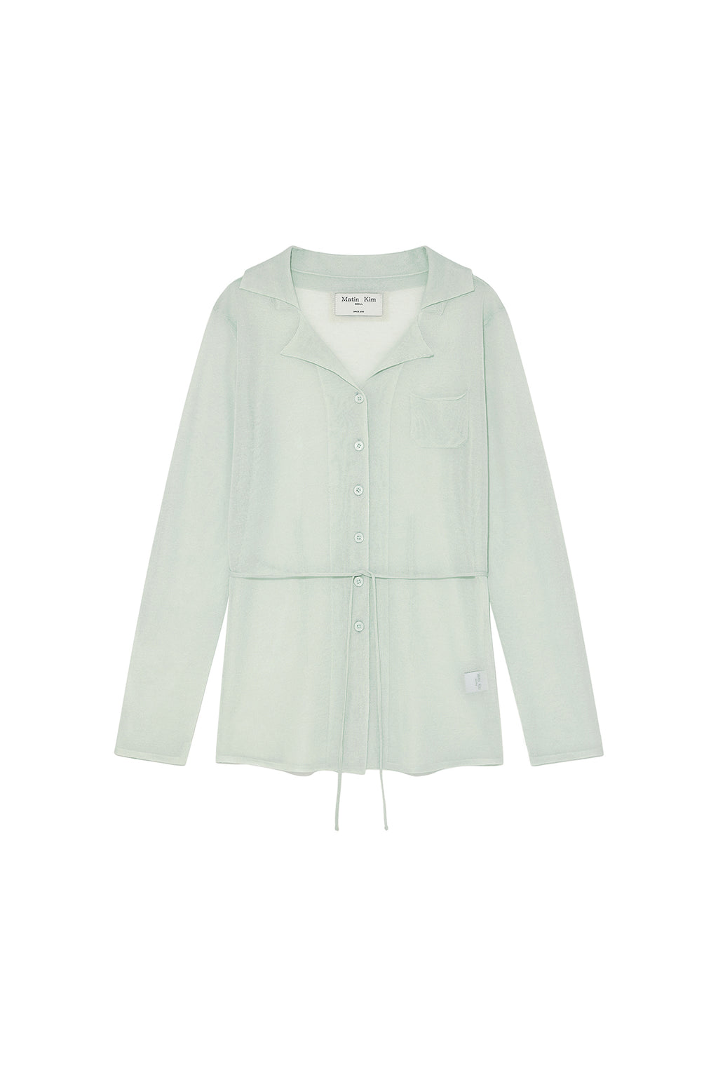 Matin Kim - String Point Plain Long Cardigan (Mint) product image 1 | TRAB K-Fashion Australia