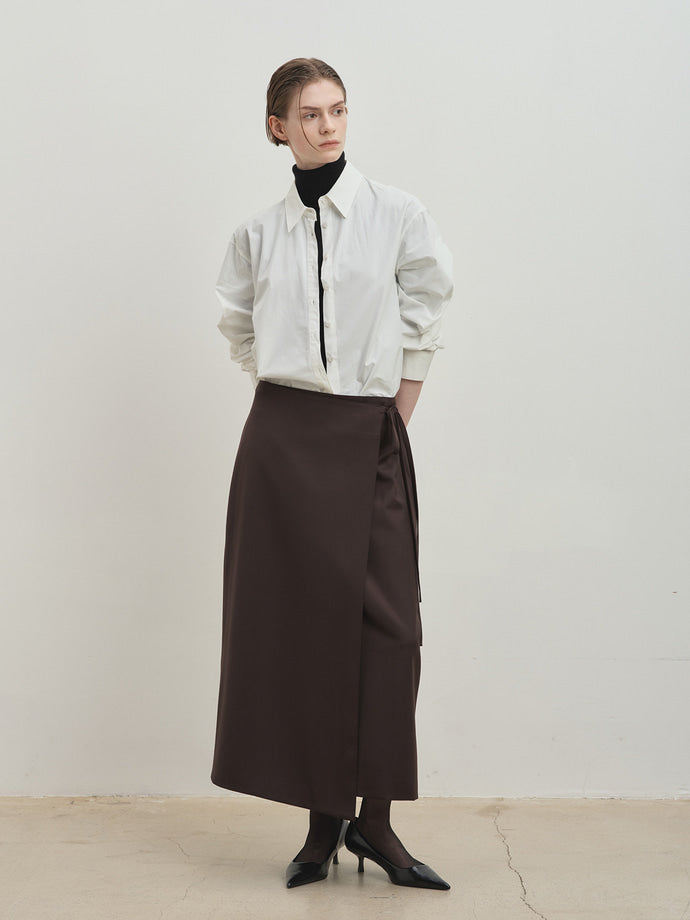 Tonywack - Wool Wrap Midi-Skirt (Ebony) product image 3 | TRAB K-Fashion Australia