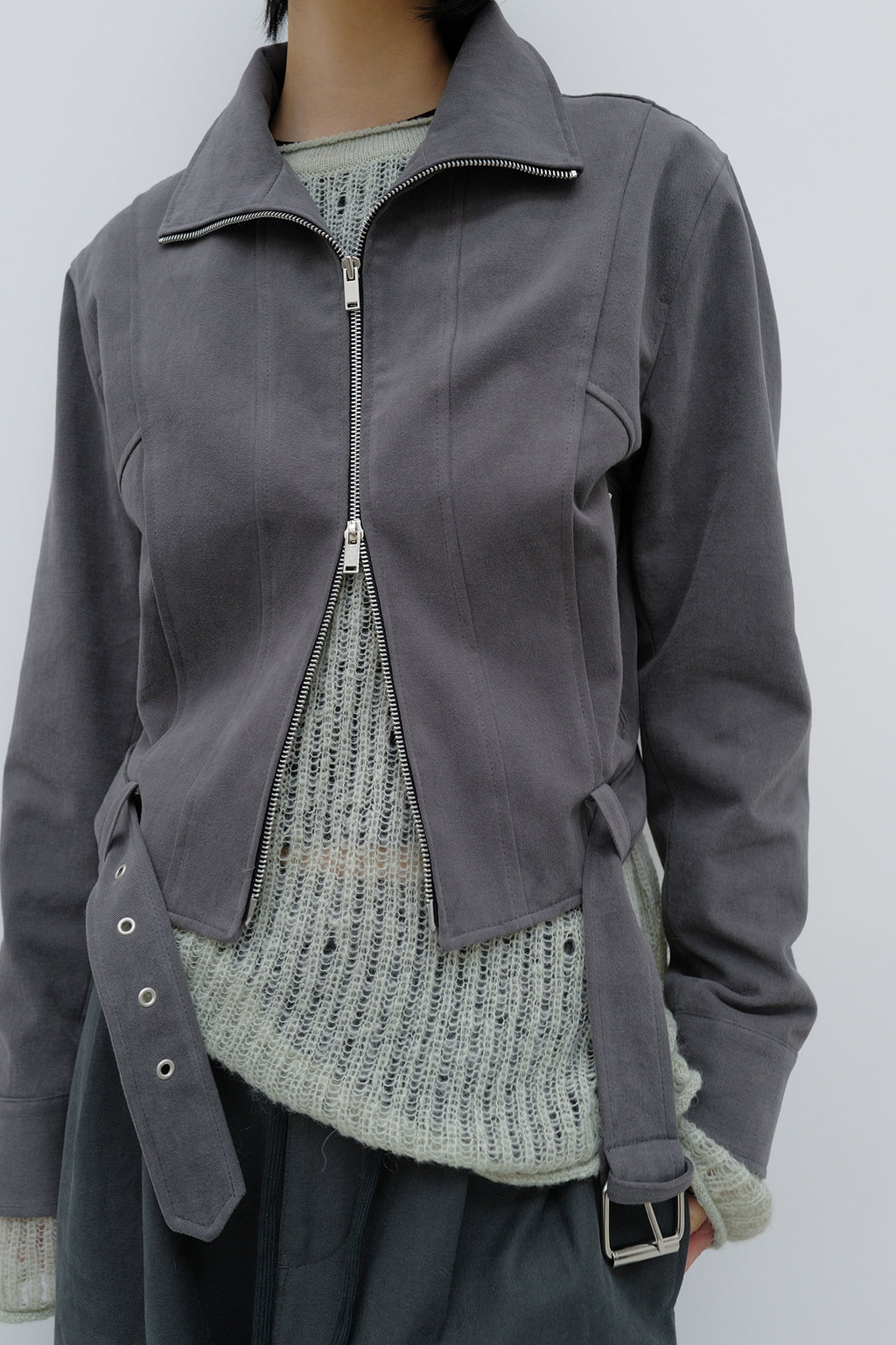 Deinet - Deinet Belted Cotton Jacket (Charcoal) product image 8 | TRAB K-Fashion Australia