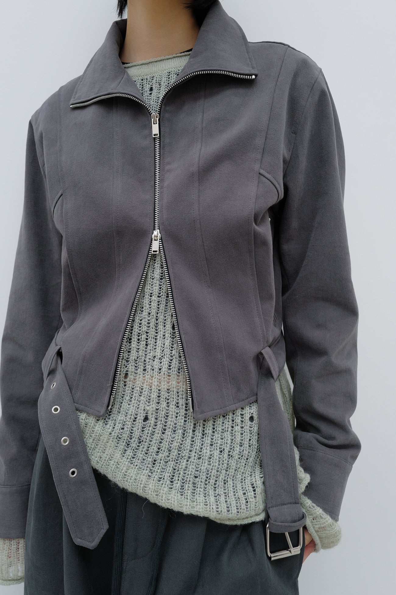 Deinet - Deinet Belted Cotton Jacket (Charcoal) product image 8 | TRAB K-Fashion Australia