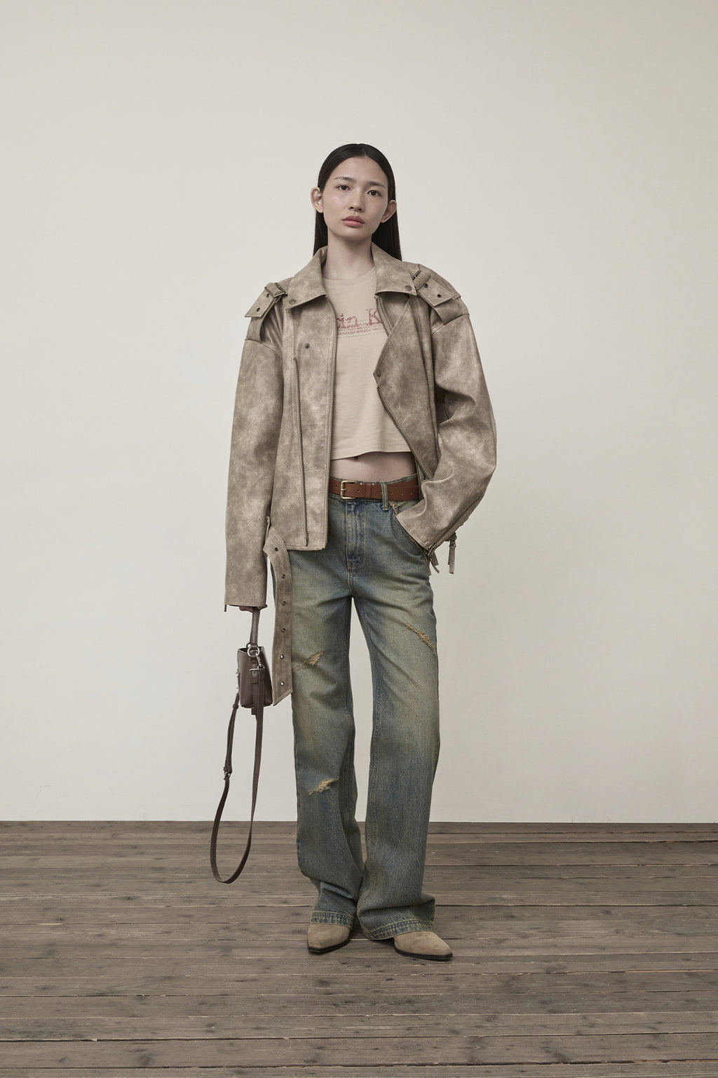 Matin Kim - Semi Boots Cut Washed Denim Pants (Blue) product image 8 | TRAB K-Fashion Australia