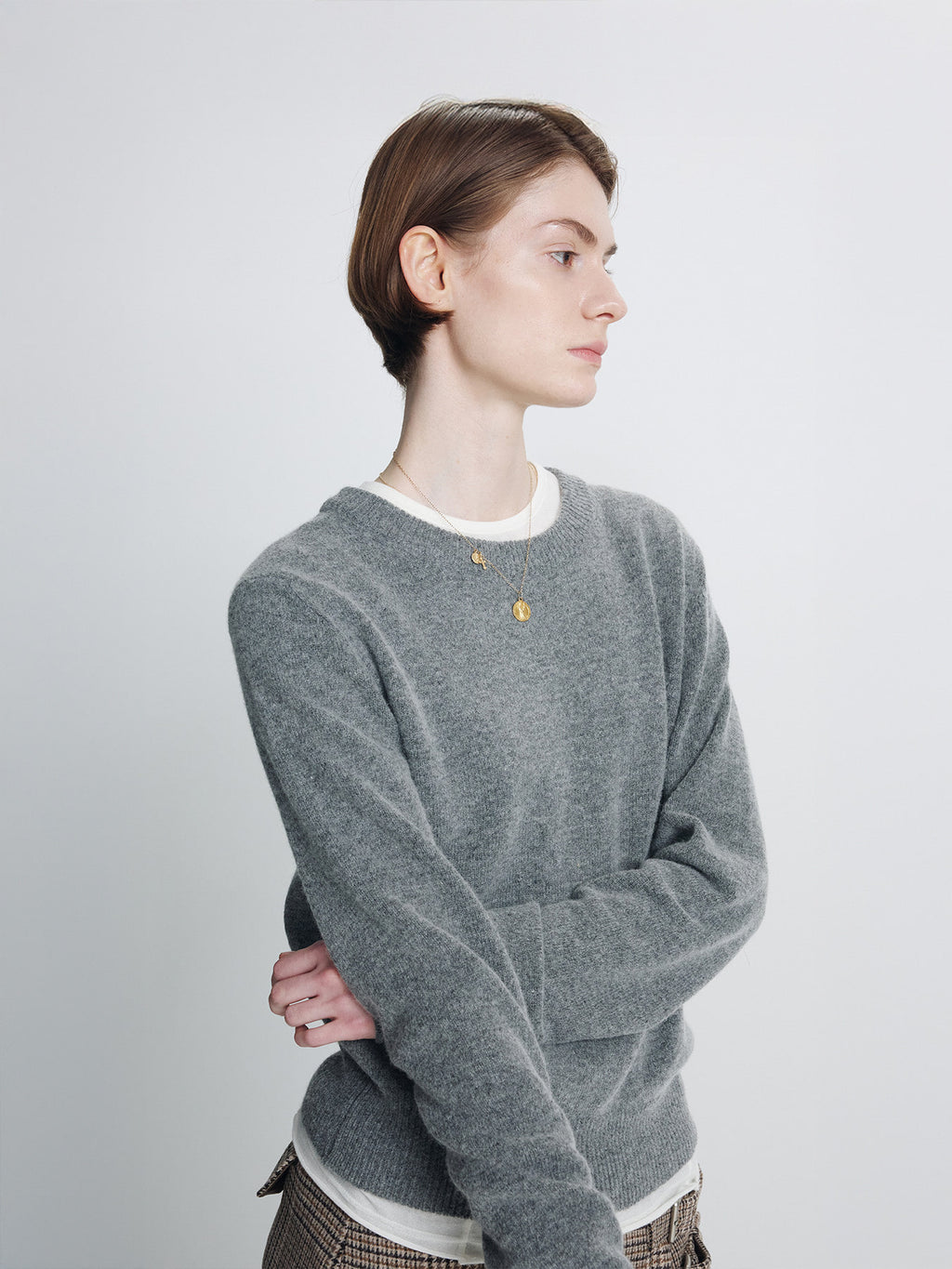 Tonywack - Wool Blend Crew-Neck Knit (Grey) product image 1 | TRAB K-Fashion Australia
