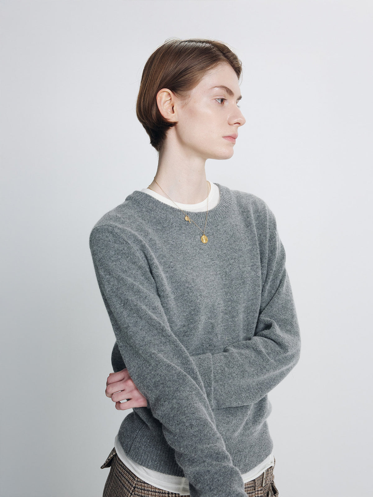 Tonywack - Wool Blend Crew-Neck Knit (Grey) product image 1 | TRAB K-Fashion Australia