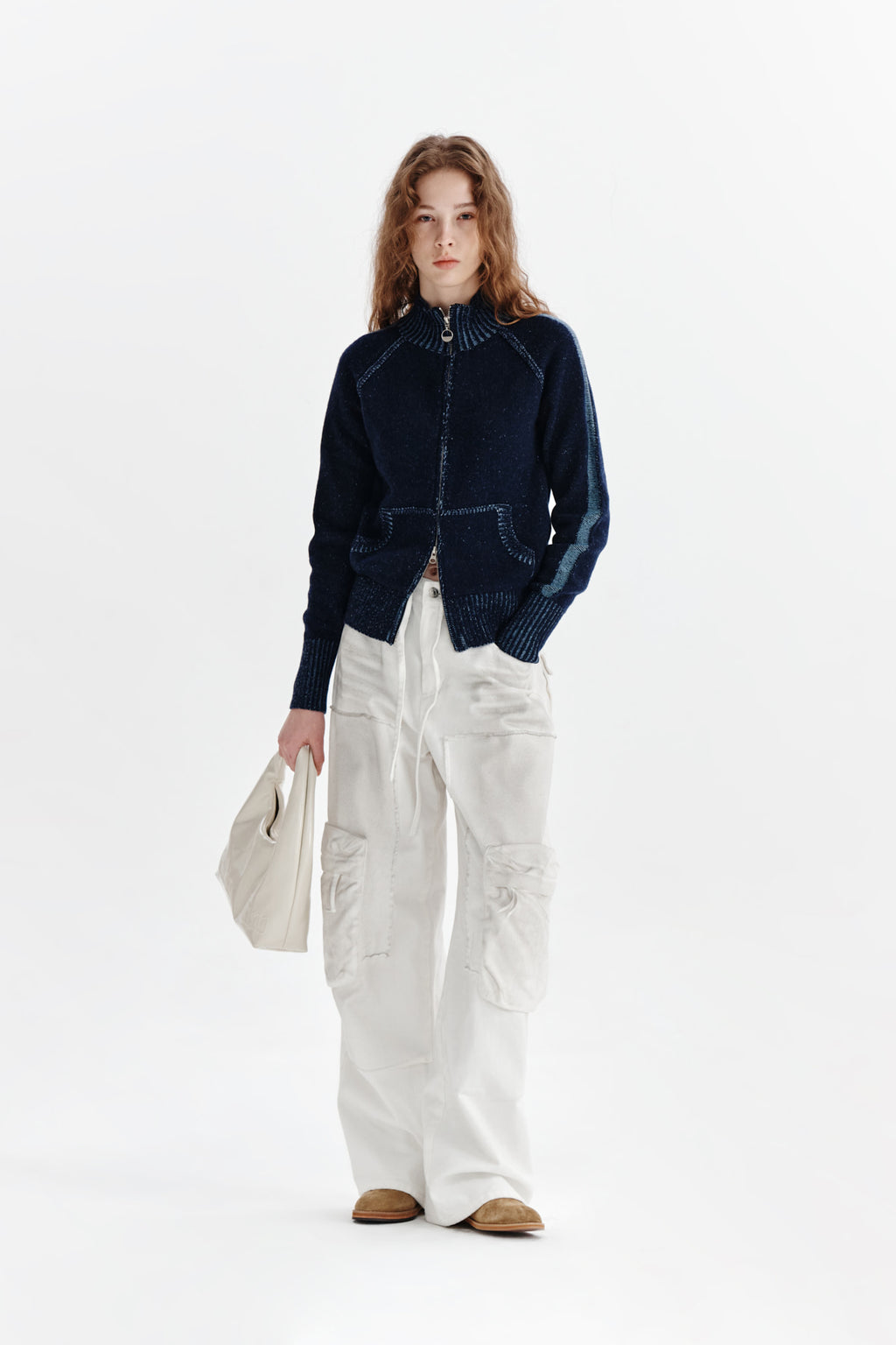 Matin Kim - Dirty Washed Heavy Cargo Pants (White) product image 8 | TRAB K-Fashion Australia