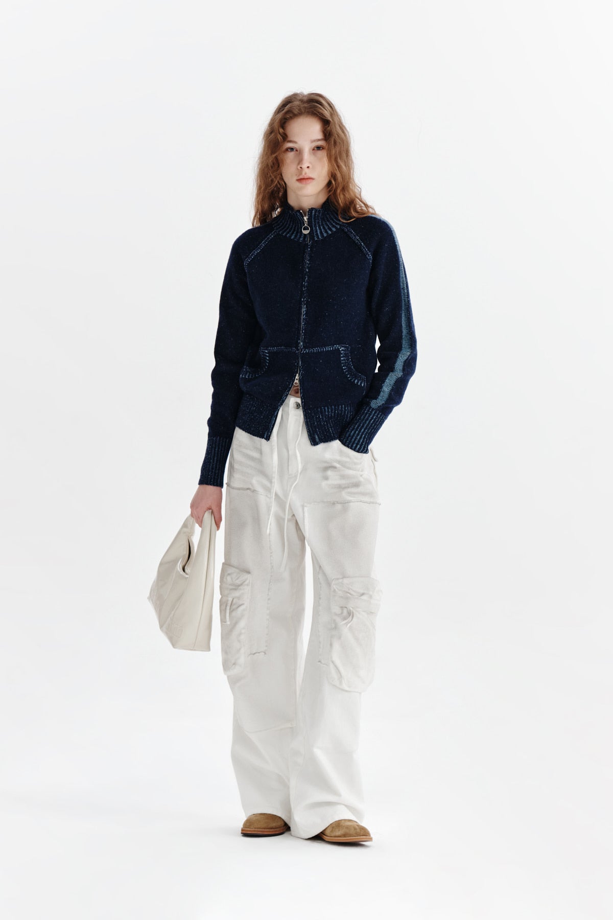 Matin Kim - Dirty Washed Heavy Cargo Pants (White) product image 8 | TRAB K-Fashion Australia