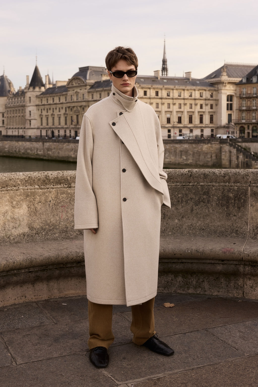 STU - Layered Lapel Coat In (Ivory) product image 10 | TRAB K-Fashion Australia