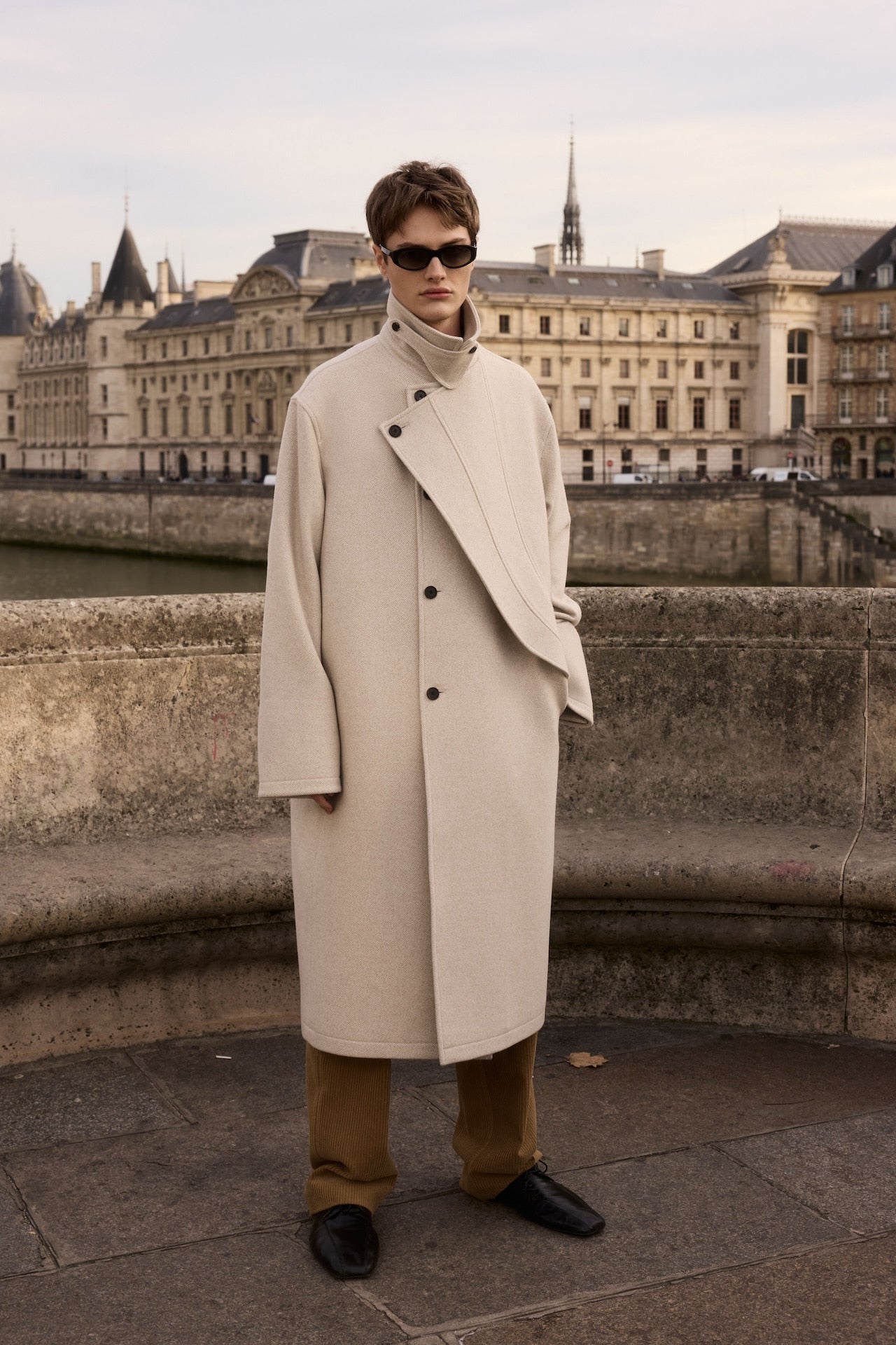 STU - Layered Lapel Coat In (Ivory) product image 10 | TRAB K-Fashion Australia