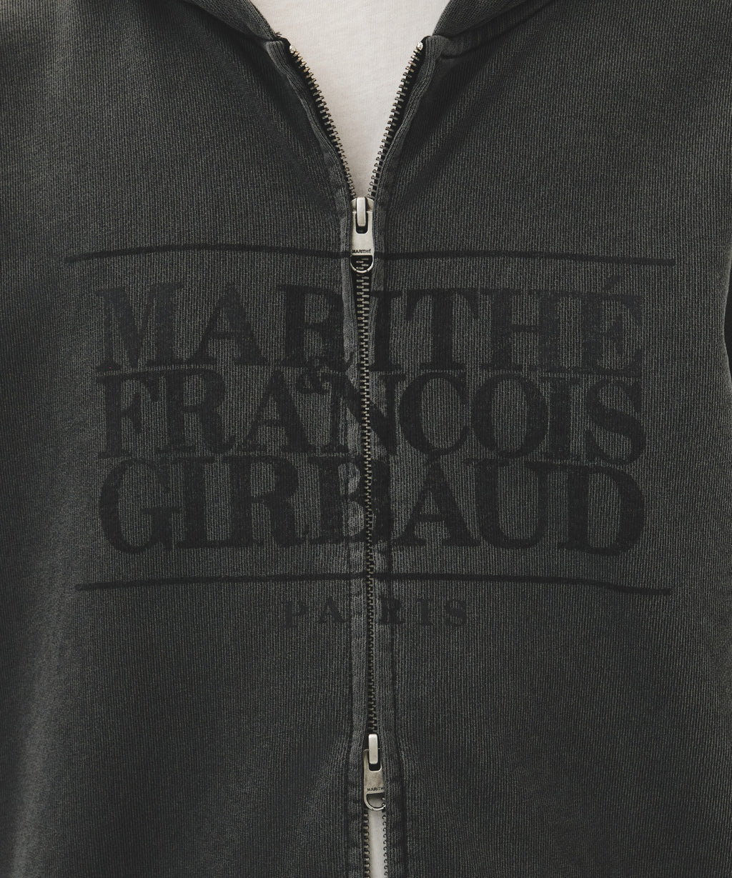 Marithe & Francois Girbaud - Classic Logo Dyeing Hoodie Zipup (Charcoal) product image 4 | TRAB K-Fashion Australia