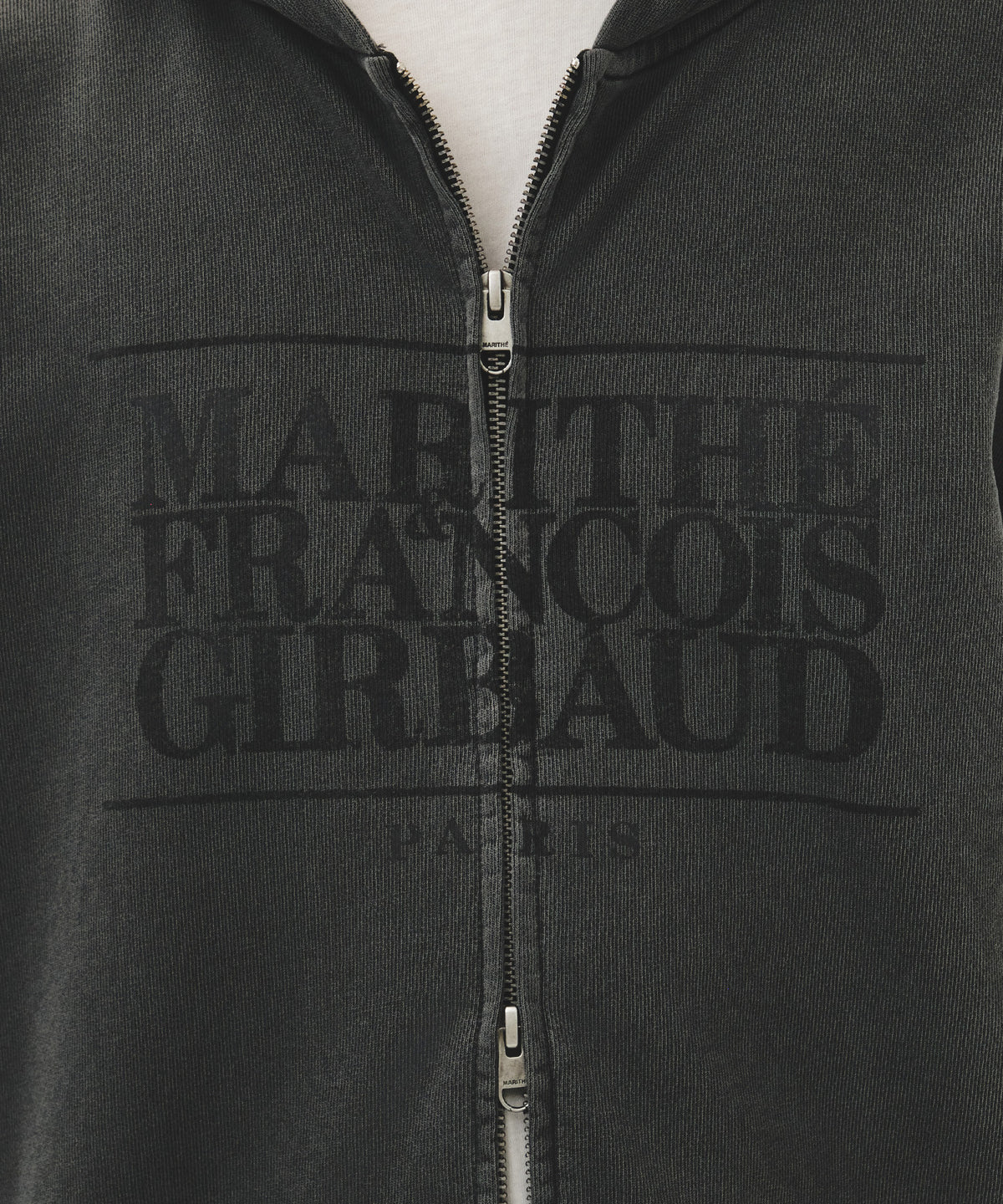 Marithe & Francois Girbaud - Classic Logo Dyeing Hoodie Zipup (Charcoal) product image 4 | TRAB K-Fashion Australia