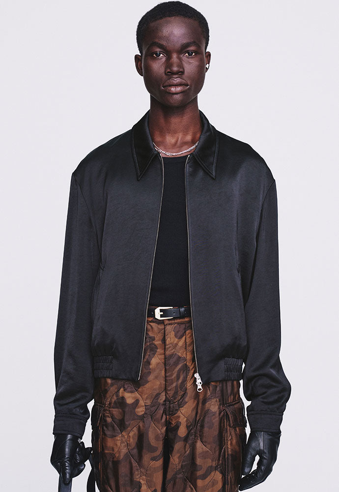 Tonywack - Super Fine Rayon Satin Zip Blouson (Black) product image 6 | TRAB K-Fashion Australia