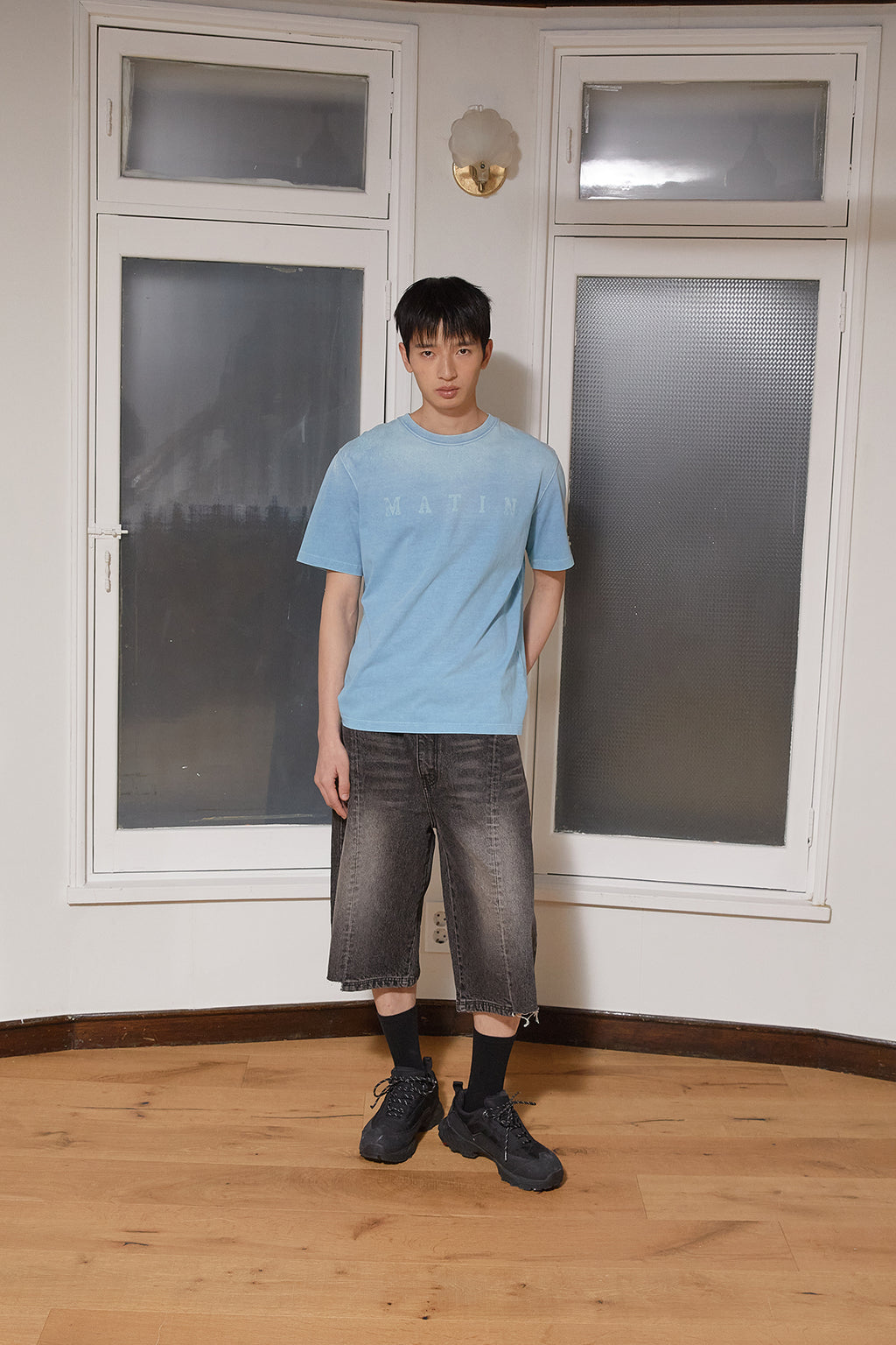 Matin Kim - Dying Point Logo Top (Blue) product image 9 | TRAB K-Fashion Australia