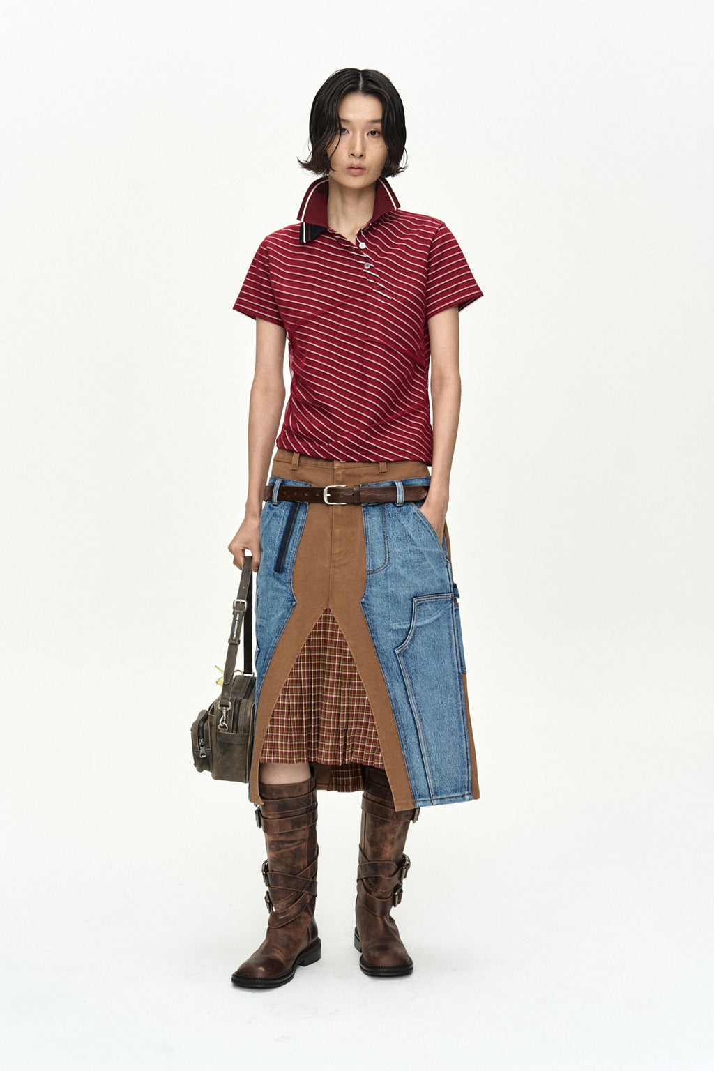 Andersson Bell - Carpenter Deconstructed Pleats Skirt (Hamilton Brown) product image 1 | TRAB K-Fashion Australia
