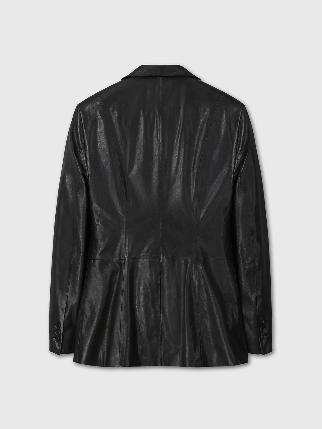 Tonywack - Vegetable Lamb Leather Fitted Blazer Jacket (Black) product image 11 | TRAB K-Fashion Australia