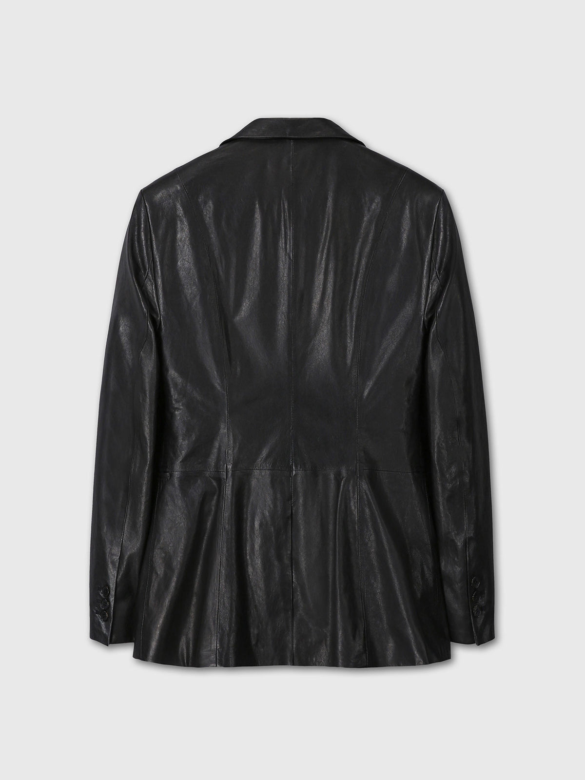 Tonywack - Vegetable Lamb Leather Fitted Blazer Jacket (Black) product image 11 | TRAB K-Fashion Australia