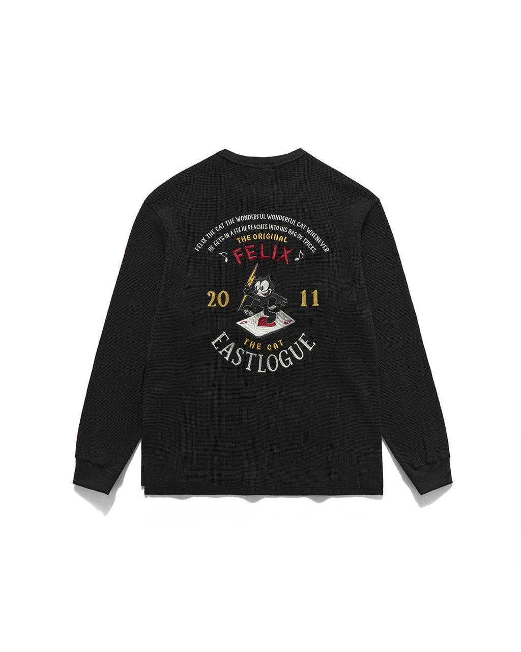 Eastlogue - Felix Souvenir Embroidered L.s T-shirts (Black) product image 1 | TRAB K-Fashion Australia