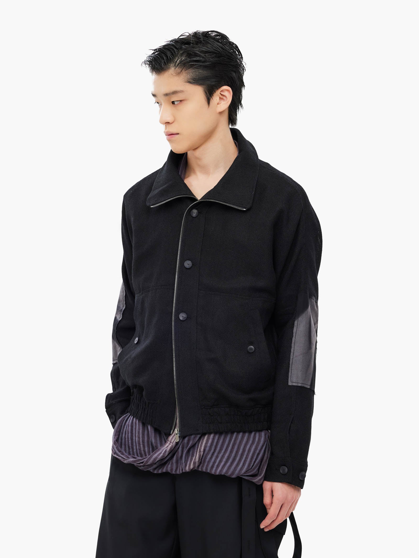 Jiyong Kim - Sun-Bleached Double Front Jacket (Black) product image 3 | TRAB K-Fashion Australia