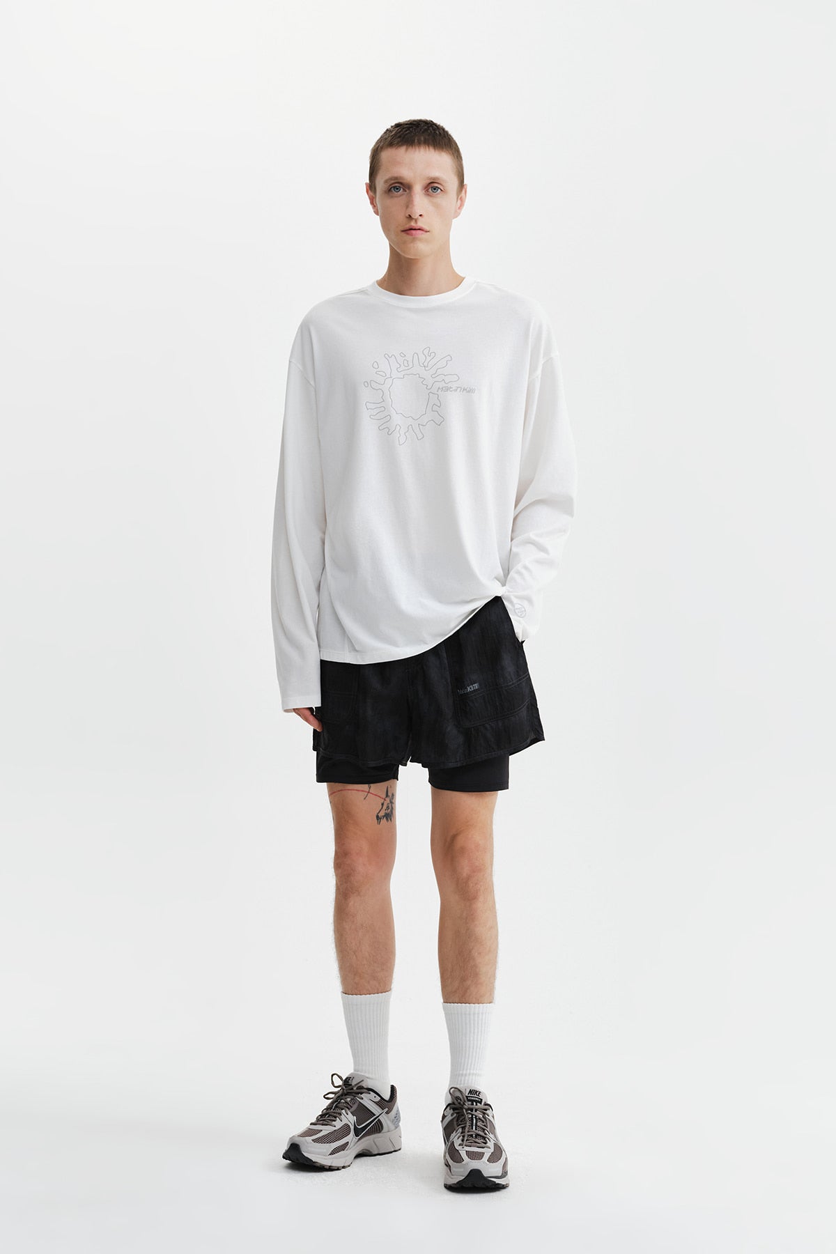 Matin Kim - Matin Pace Sunburst Graffiti Covered Top (Ivory) product image 9 | TRAB K-Fashion Australia