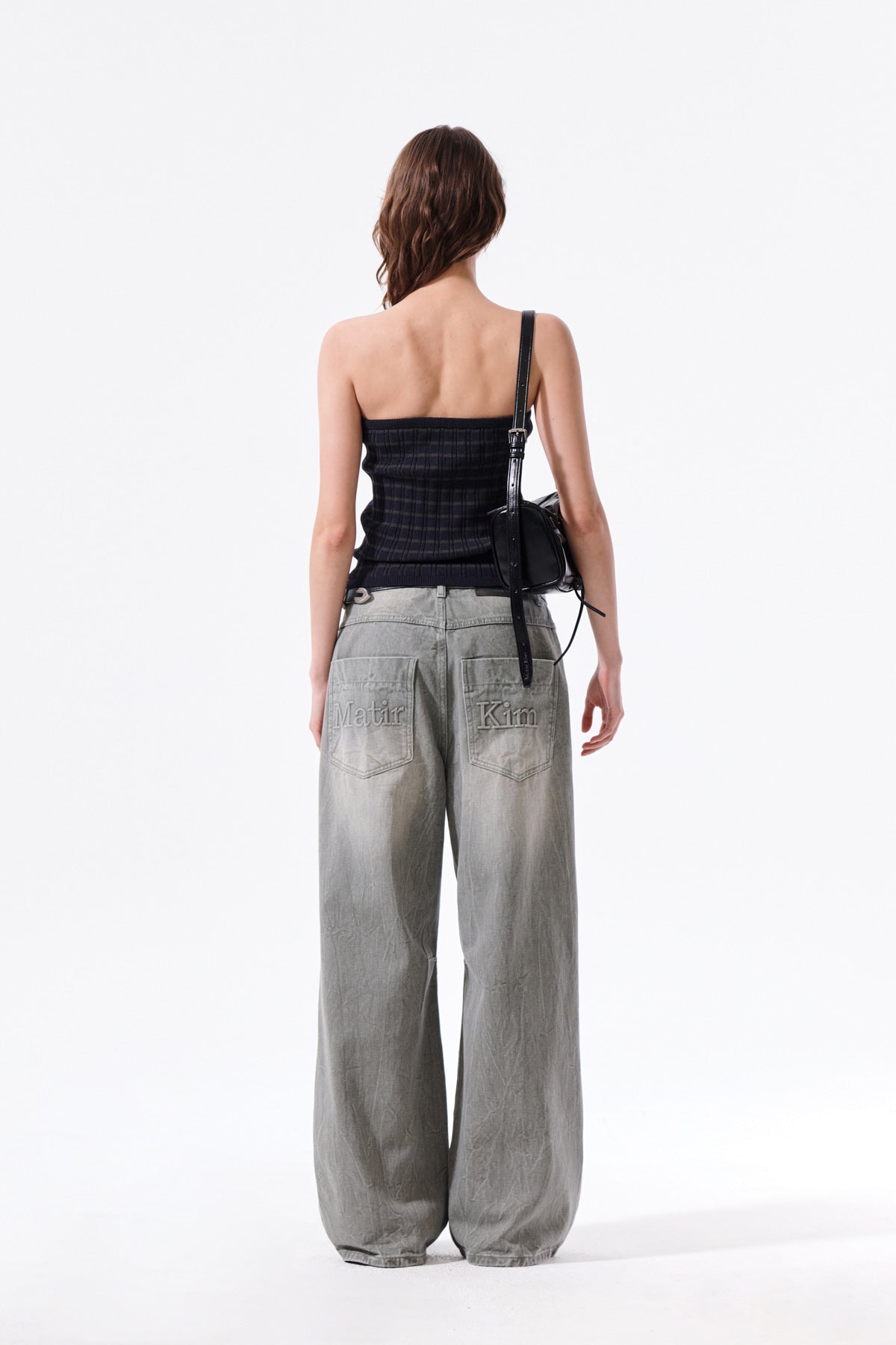 Matin Kim - Stripe Knit Tube Top (Navy) product image 7 | TRAB K-Fashion Australia