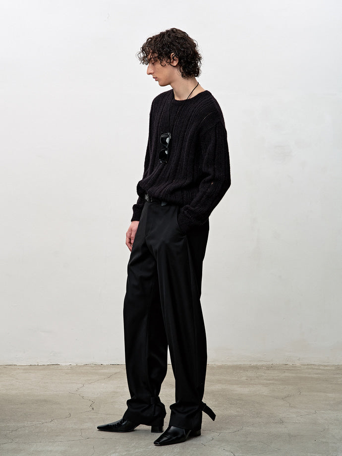 Tonywack - Kid Mohair Distressed Ribbed Sweater (Black) product image 2 | TRAB K-Fashion Australia