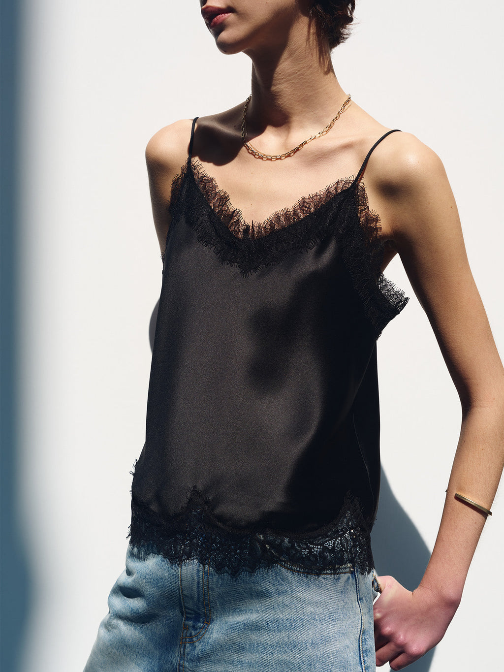 Tonywack - Satin Lace Camisole (Black) product image 6 | TRAB K-Fashion Australia