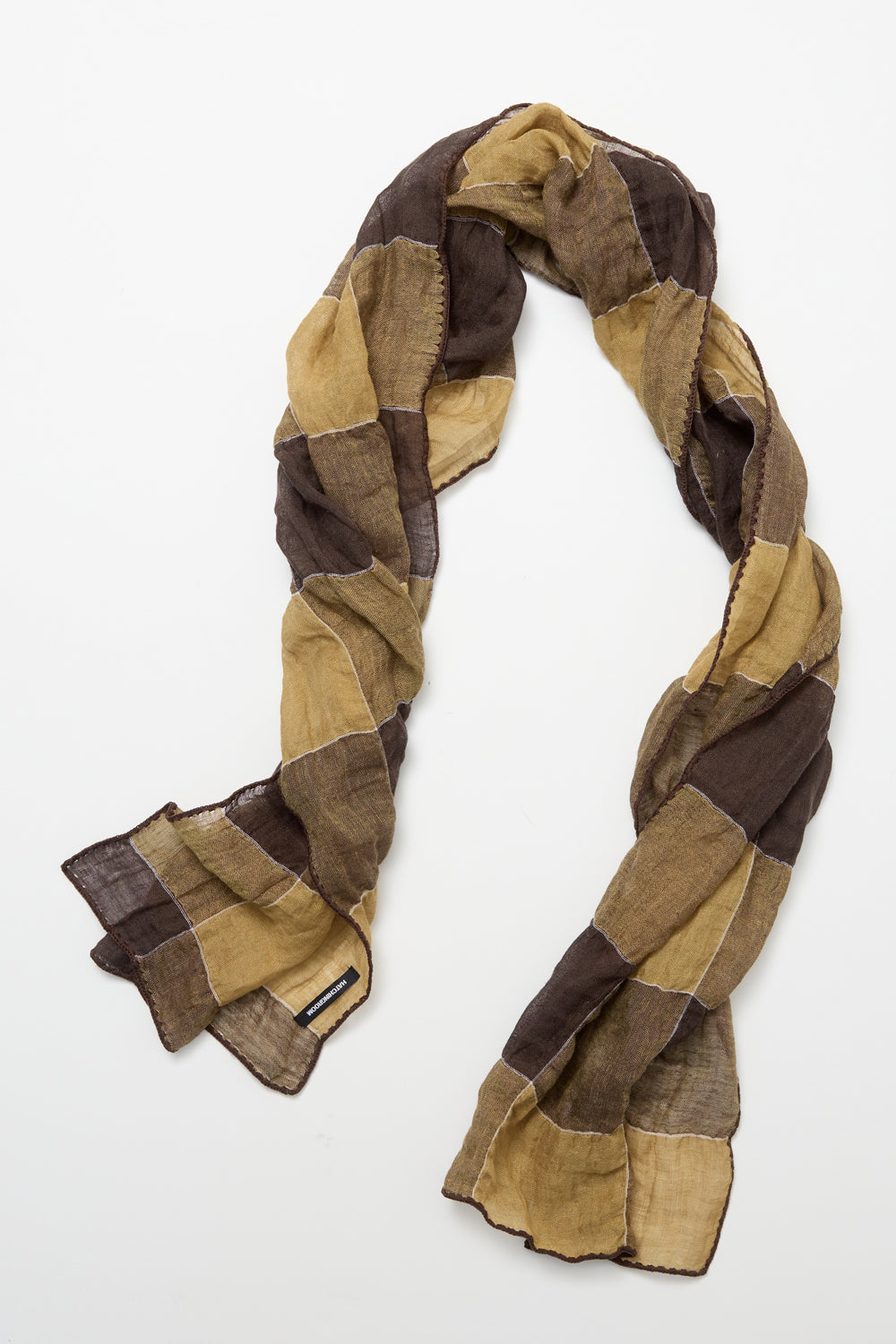 Hatchingroom - Check Scarf Linen (Brown/Yellow) product image 1 | TRAB K-Fashion Australia