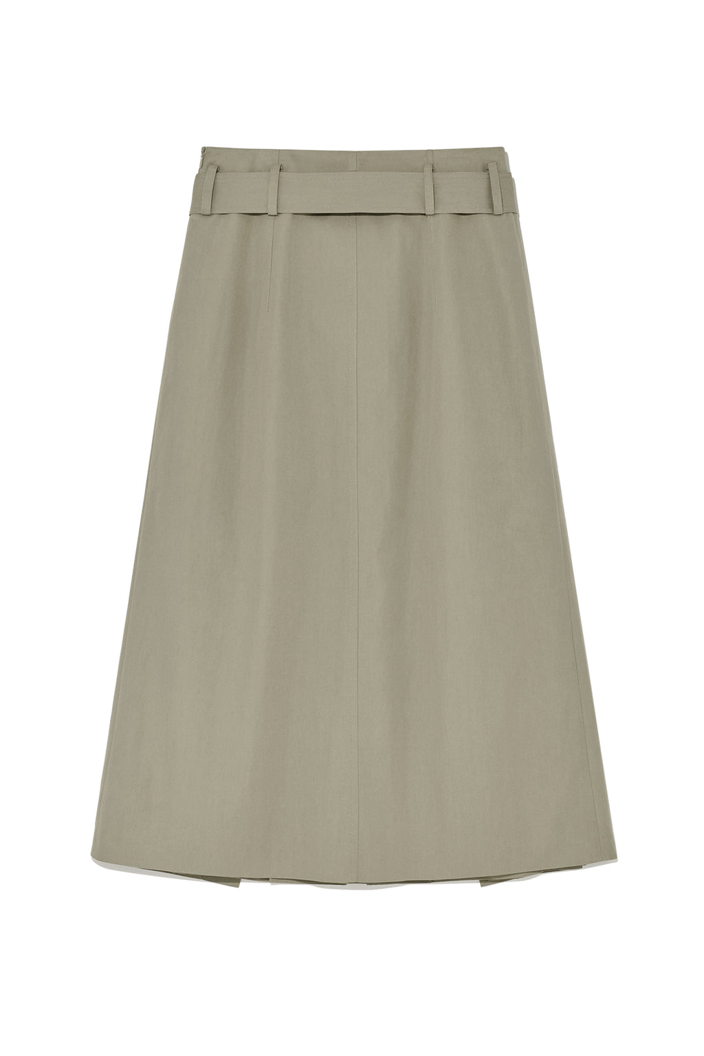 Matin Kim - A Line Pleats Belted Skirt (Light Khaki) product image 2 | TRAB K-Fashion Australia