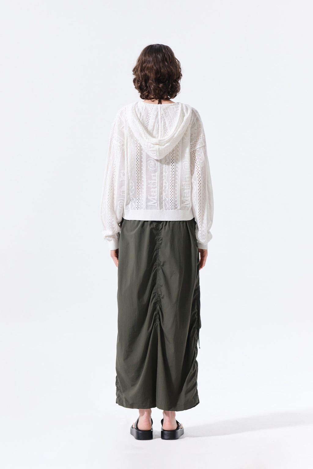 Matin Kim - Patch Pocket Shirring Nylon Skirt (Khaki) product image 8 | TRAB K-Fashion Australia