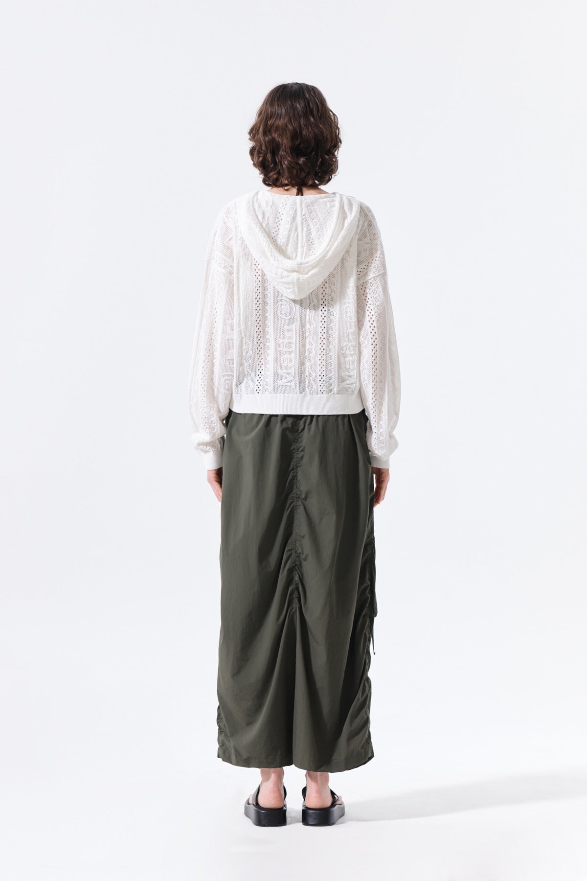 Matin Kim - Patch Pocket Shirring Nylon Skirt (Khaki) product image 8 | TRAB K-Fashion Australia