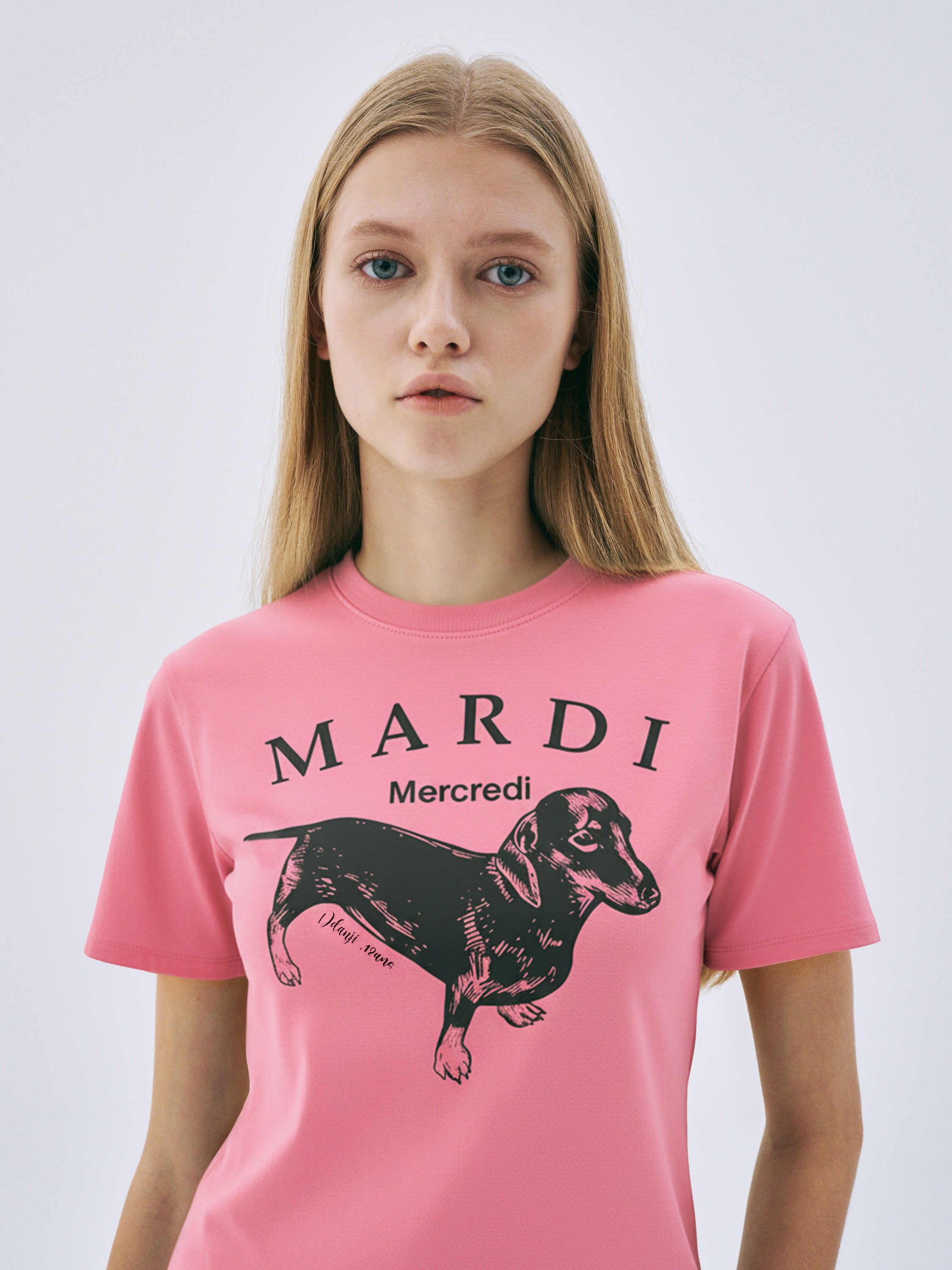 Mardi Mercredi - Slim Tshirt Ddanji Vivid (Hotpink) product image 1 | TRAB K-Fashion Australia