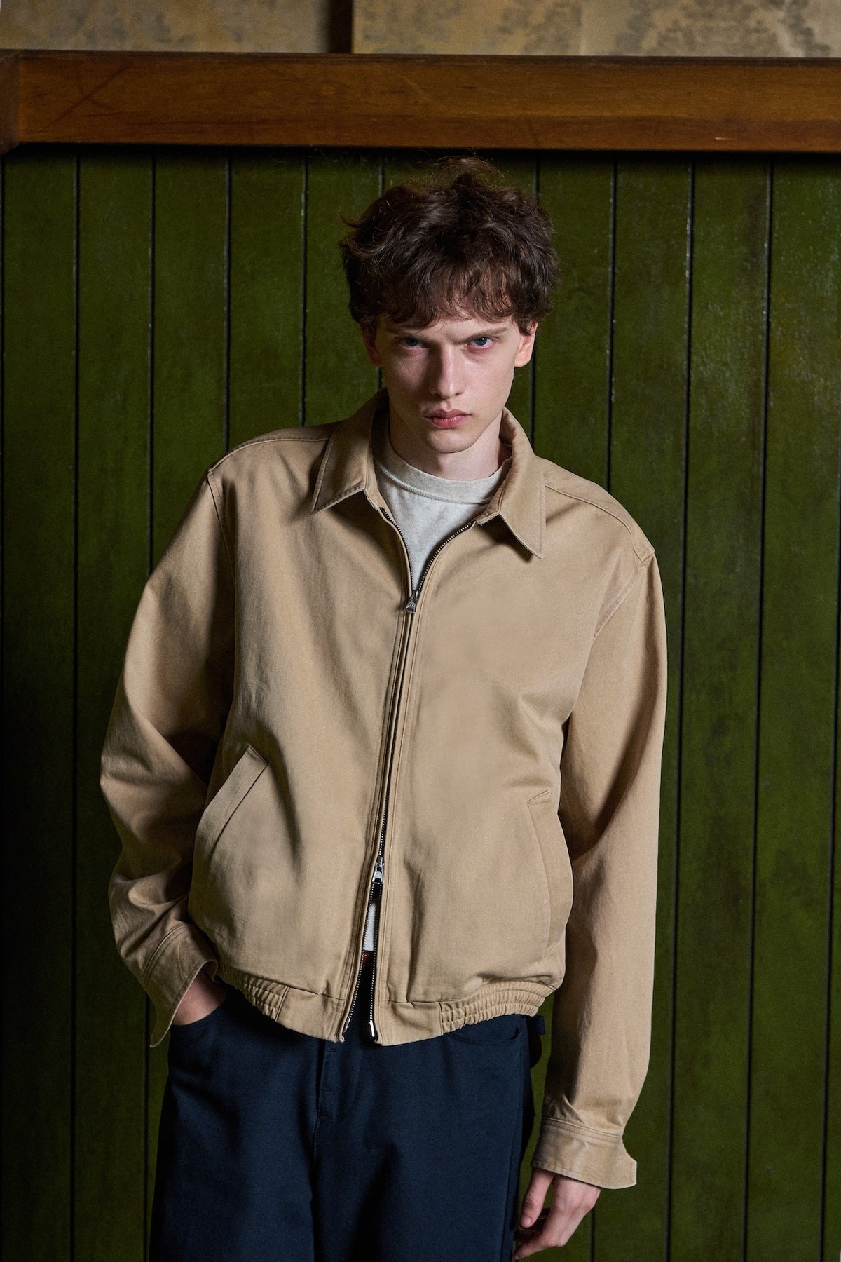 STU - Curved Cuff Jacket (Beige) product image 1 | TRAB K-Fashion Australia