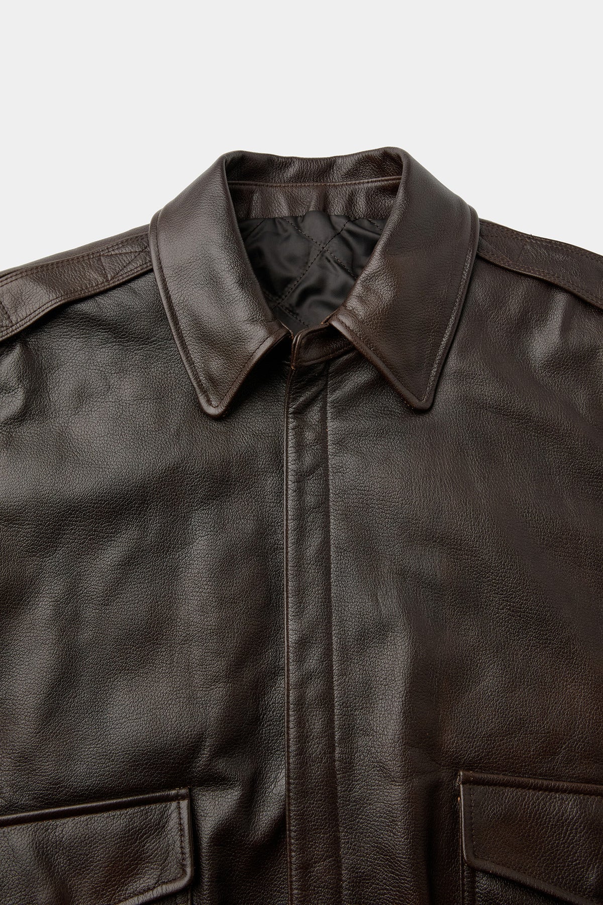 Coor - Cow Skin A-2 Leather Jacket (Dark Brown) product image 5 | TRAB K-Fashion Australia