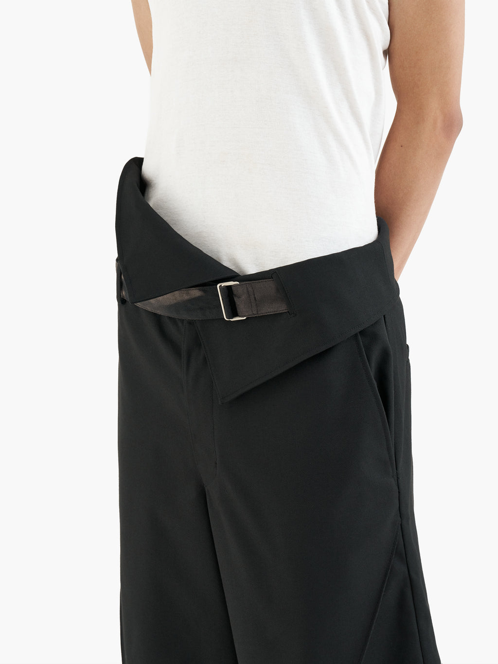 Jiyong Kim - Sun-Bleached Curved Trousers (Black) product image 8 | TRAB K-Fashion Australia