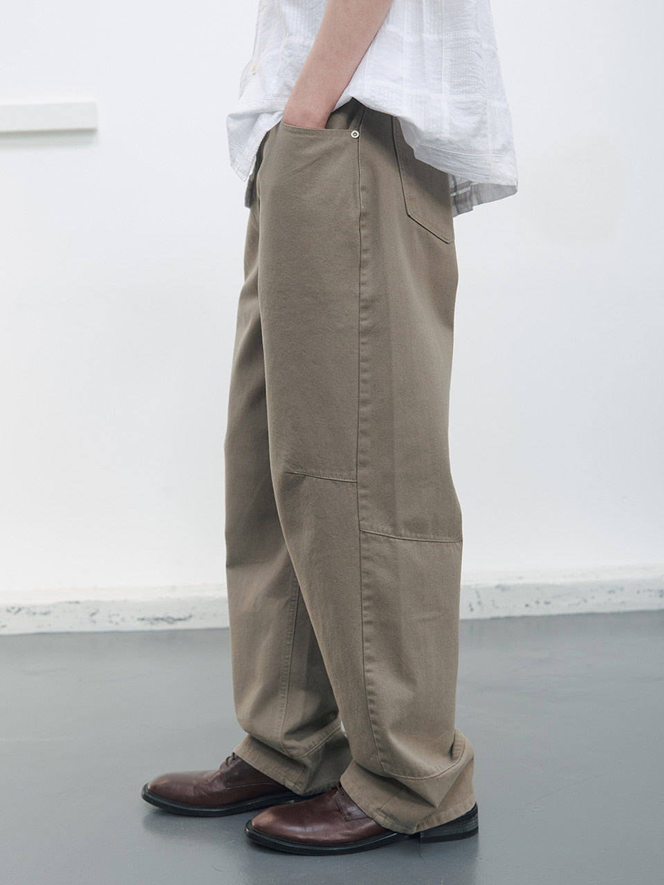 Kijun - Double Waist 5-Pocket Pants (Sand) product image 2 | TRAB K-Fashion Australia