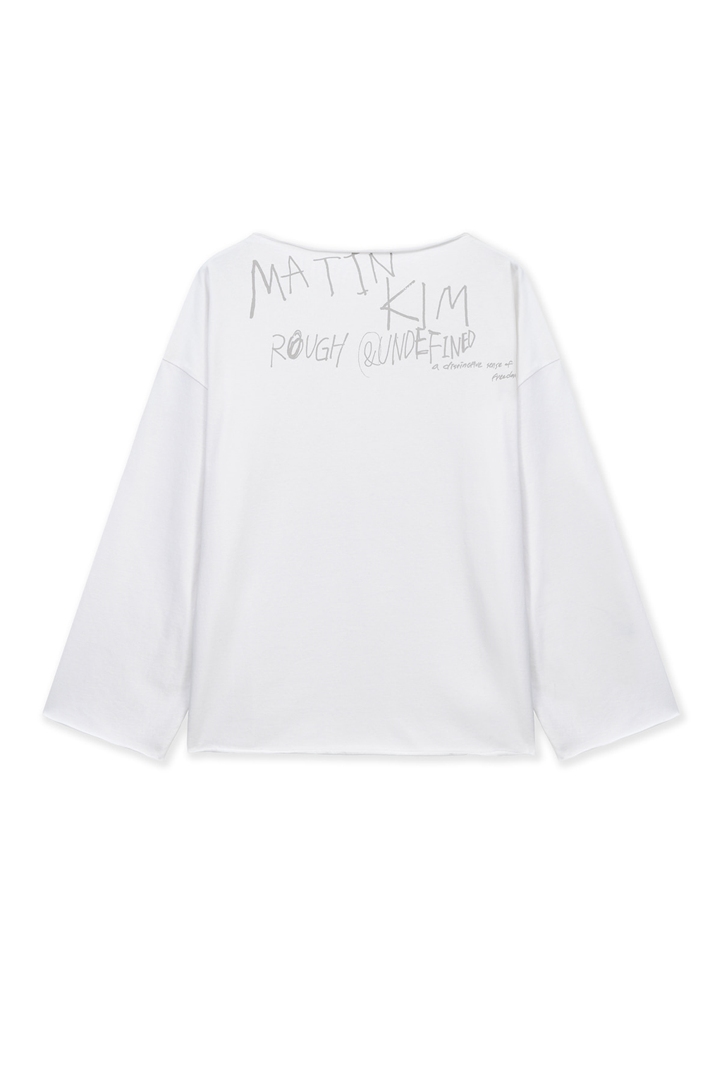Matin Kim - Raw Hem Finished Boat Neck Top (White) product image 10 | TRAB K-Fashion Australia