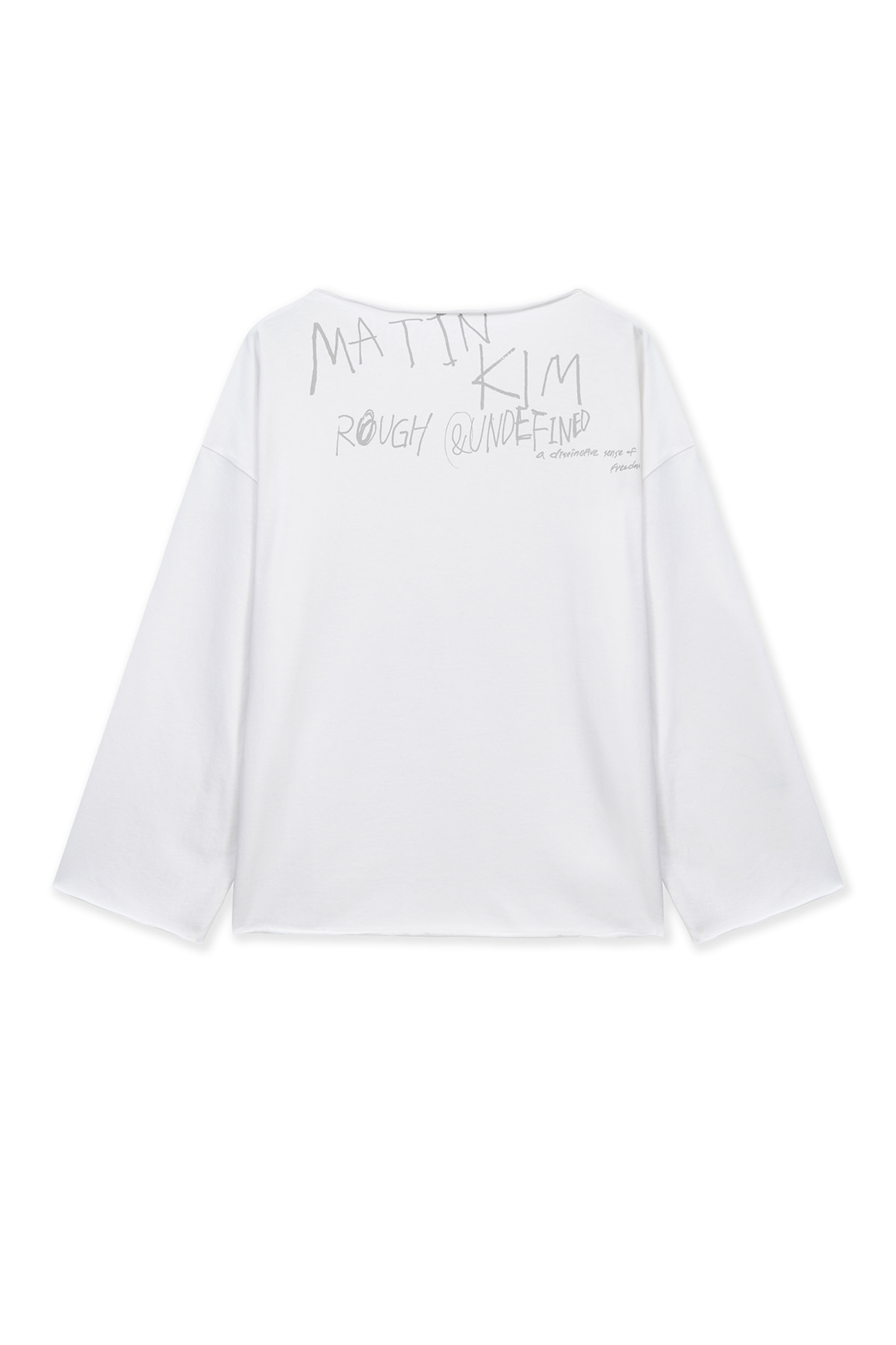 Matin Kim - Raw Hem Finished Boat Neck Top (White) product image 10 | TRAB K-Fashion Australia