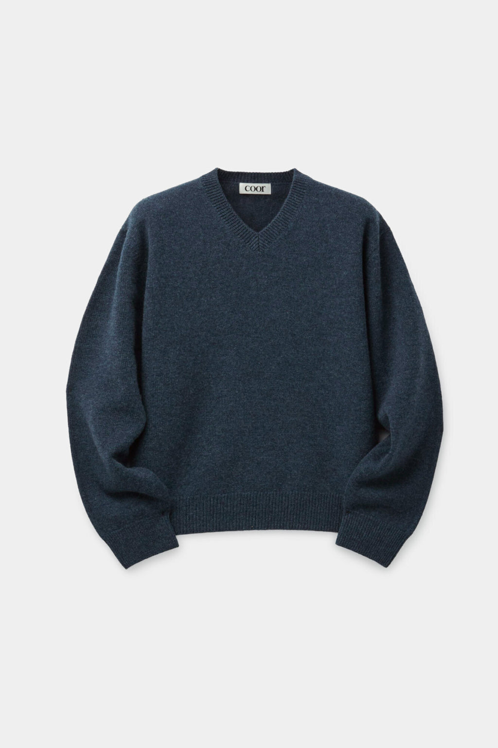 Coor - Wool V-Neck Sweater (Melange Blue) product image 1 | TRAB K-Fashion Australia