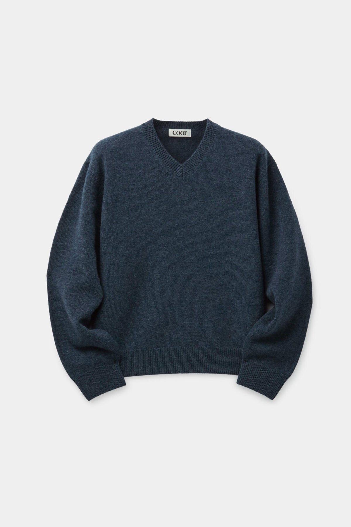 Coor - Wool V-Neck Sweater (Melange Blue) product image 1 | TRAB K-Fashion Australia