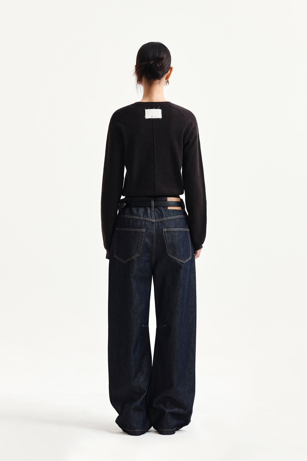 Matin Kim - Dart Point Denim Pants (Dark Navy) product image 7 | TRAB K-Fashion Australia