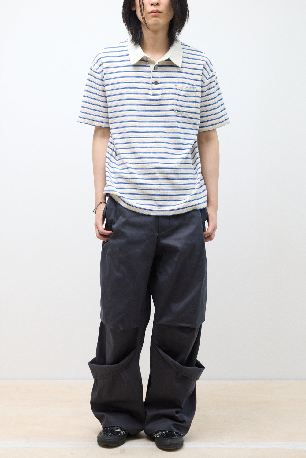 Hatchingroom - Stripe Polo Tee Sky (Blue) product image 6 | TRAB K-Fashion Australia