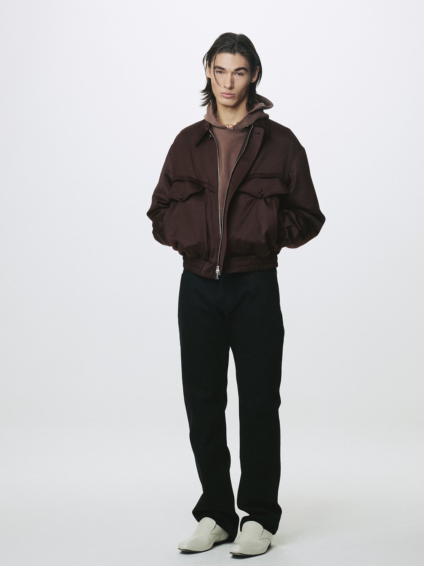 Tonywack - Wool Viscose Oversized Bomber Jacket (Dark Burgundy) product image 3 | TRAB K-Fashion Australia