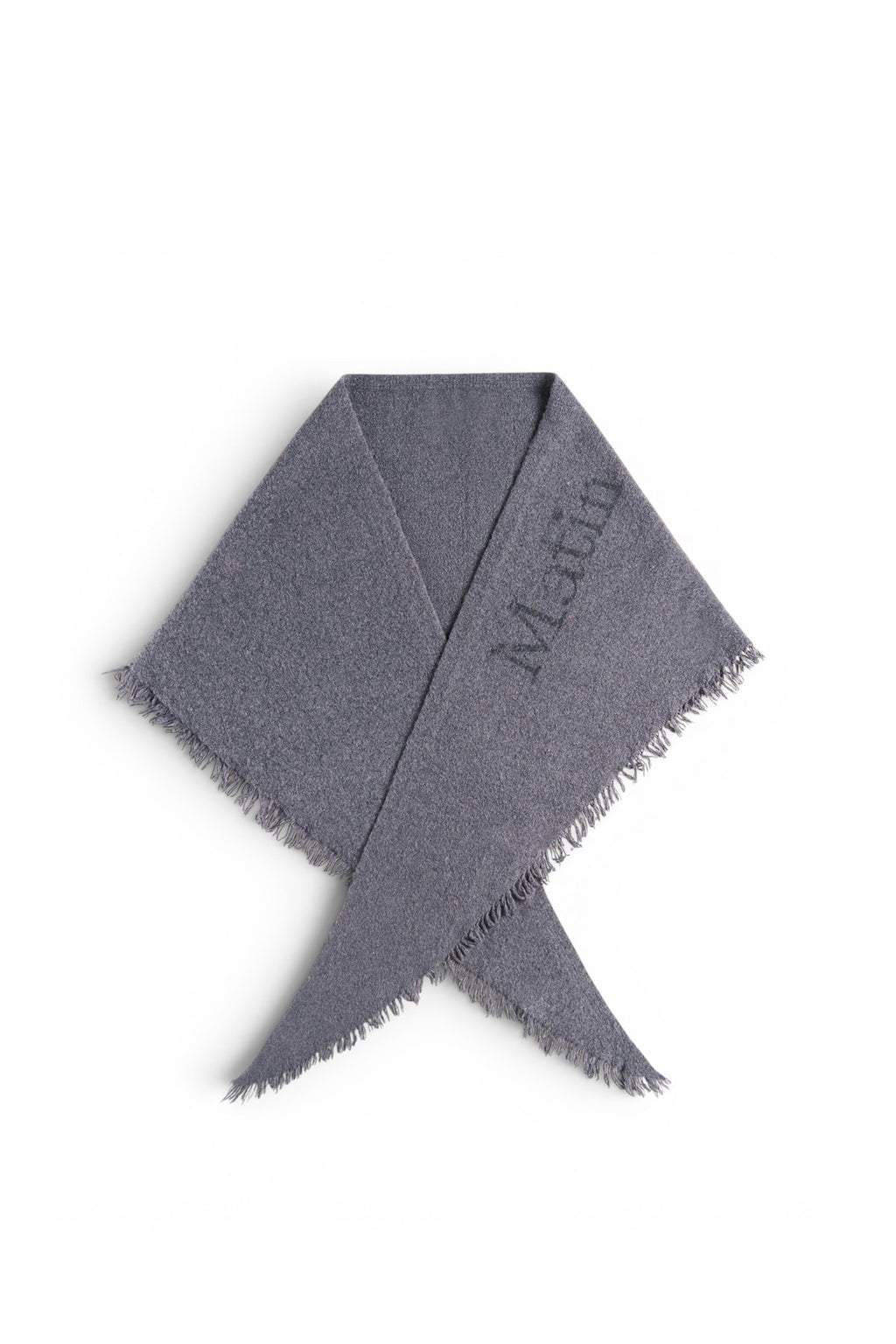 Matin Kim - Fuzzy Triangle Fringe Muffler (Grey) product image 1 | TRAB K-Fashion Australia